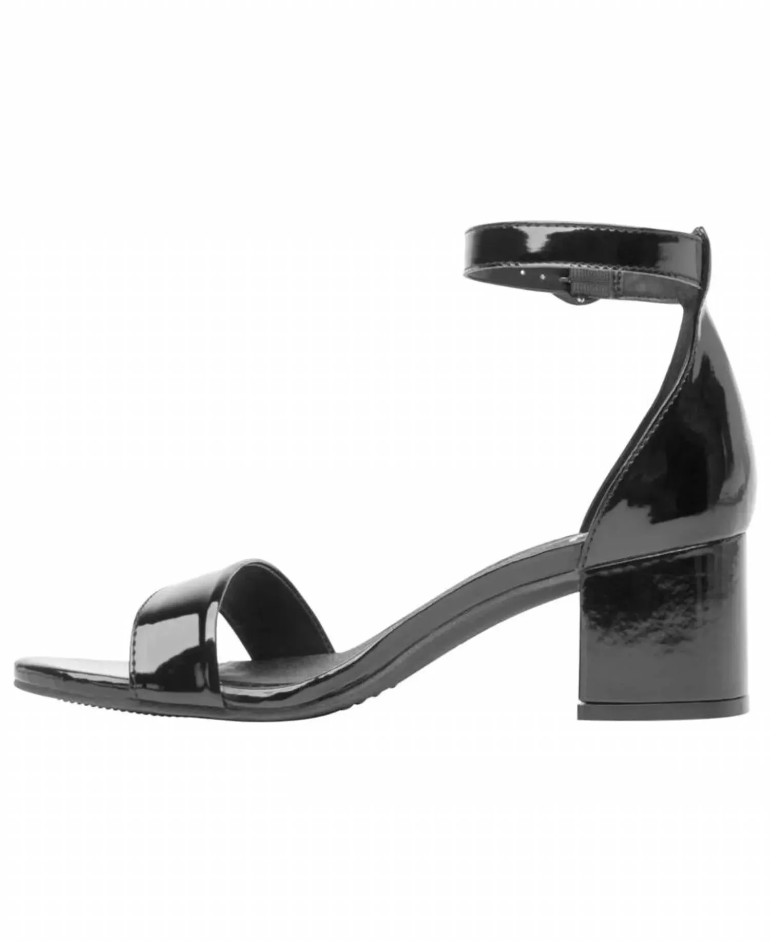 Leather Ankle Strap Dress Sandals In Black