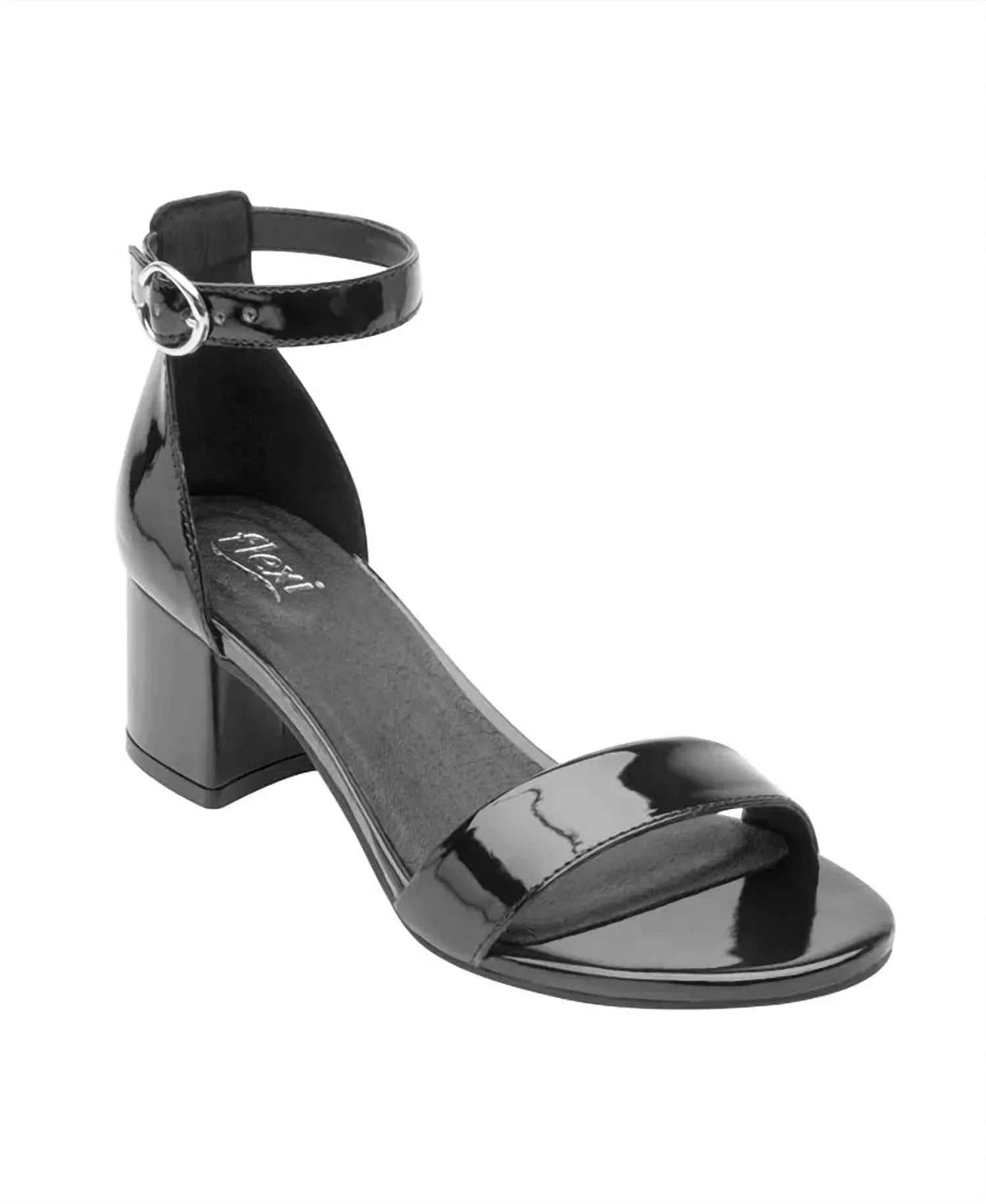 Leather Ankle Strap Dress Sandals In Black