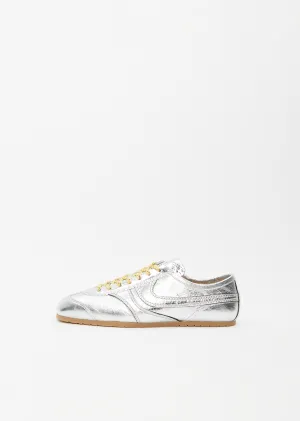 Leather Metallic Trainer