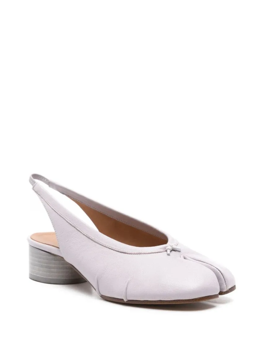 Lilac Leather Tabi Flats
