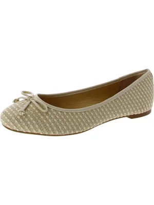 Linda Womens Textured Slip-On Ballet Flats