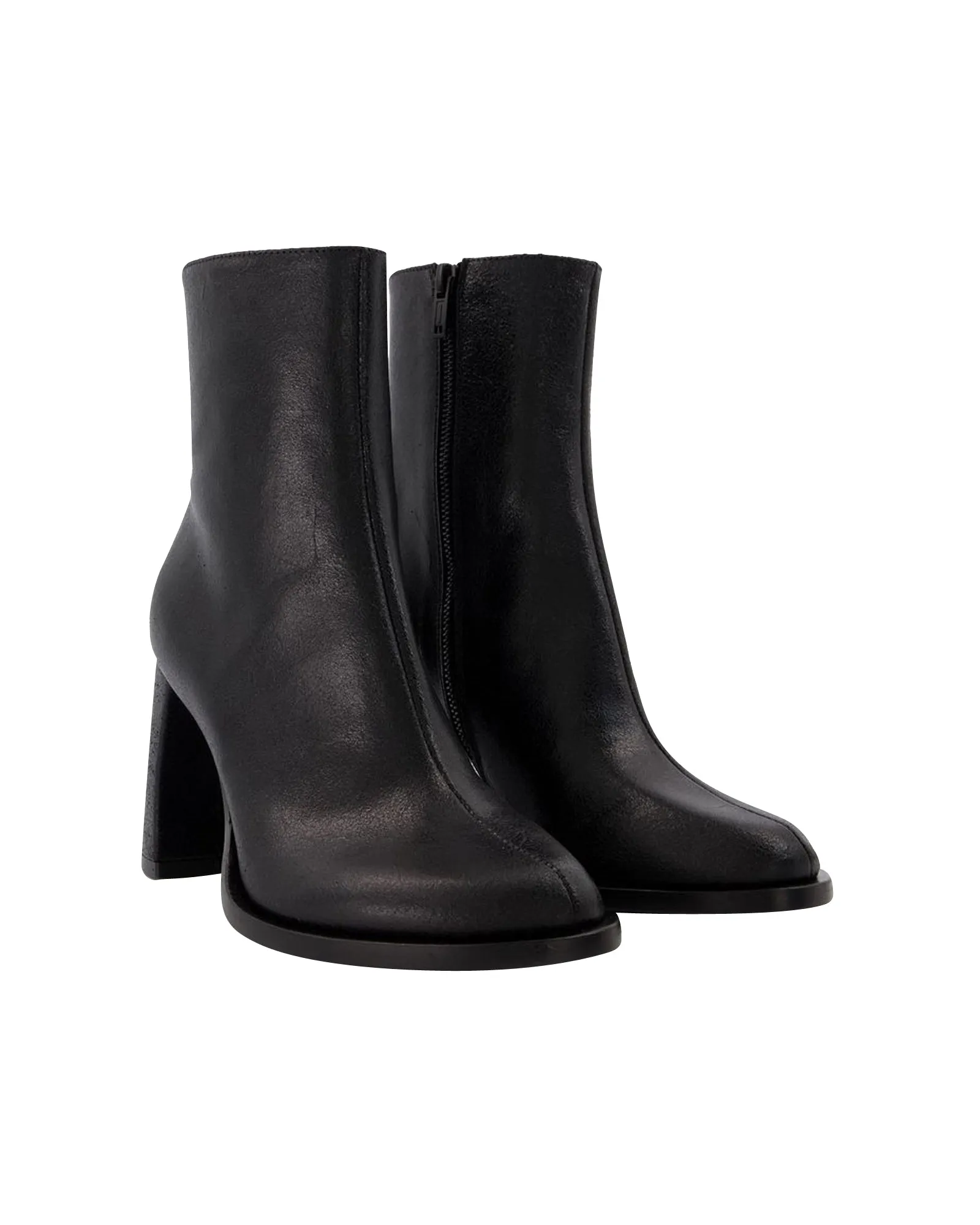 Lisa Ankle Boots in Black Leather