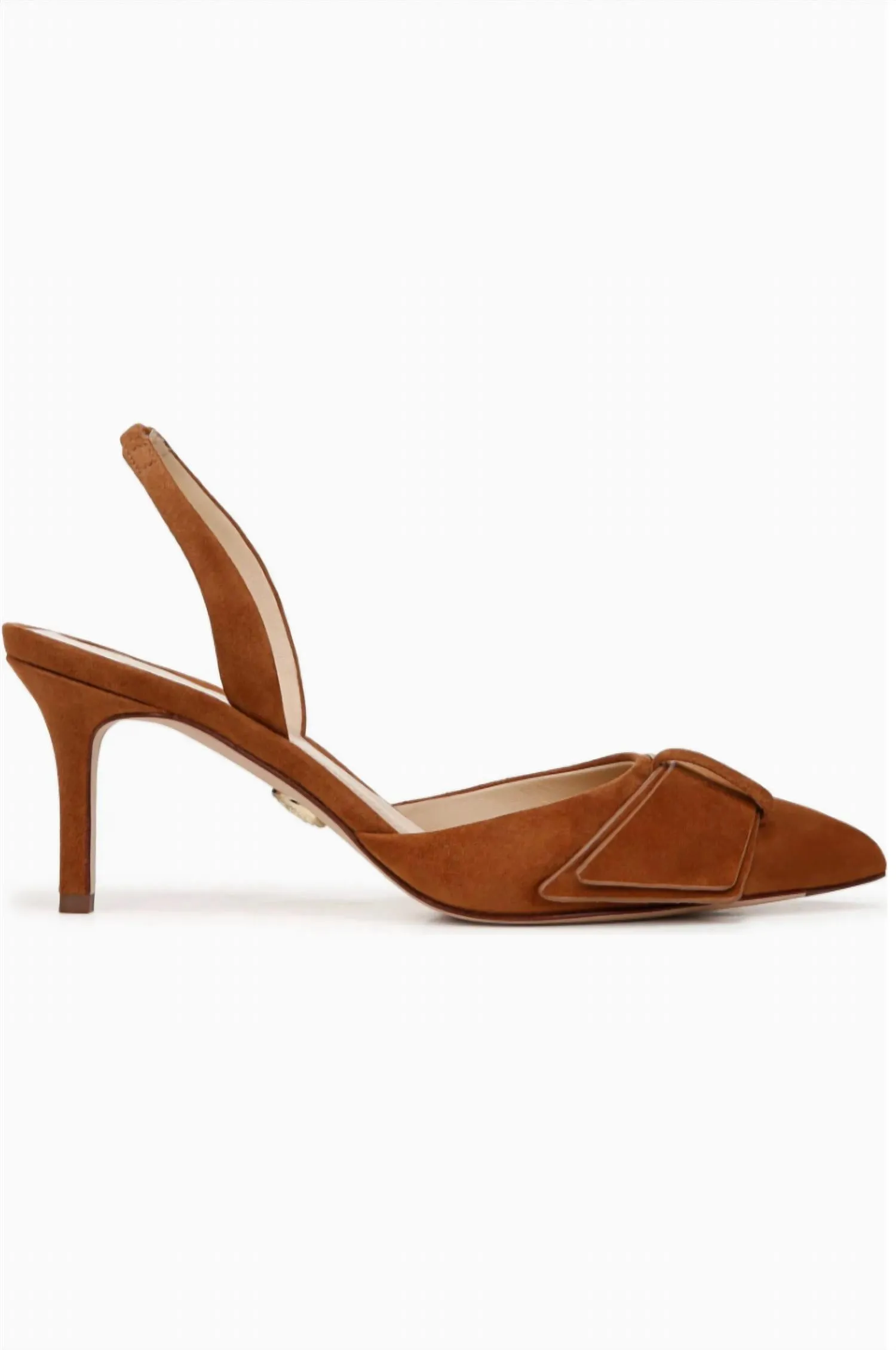 Lisbeth Slingback Pointed Toe Pump In Caramel Suede