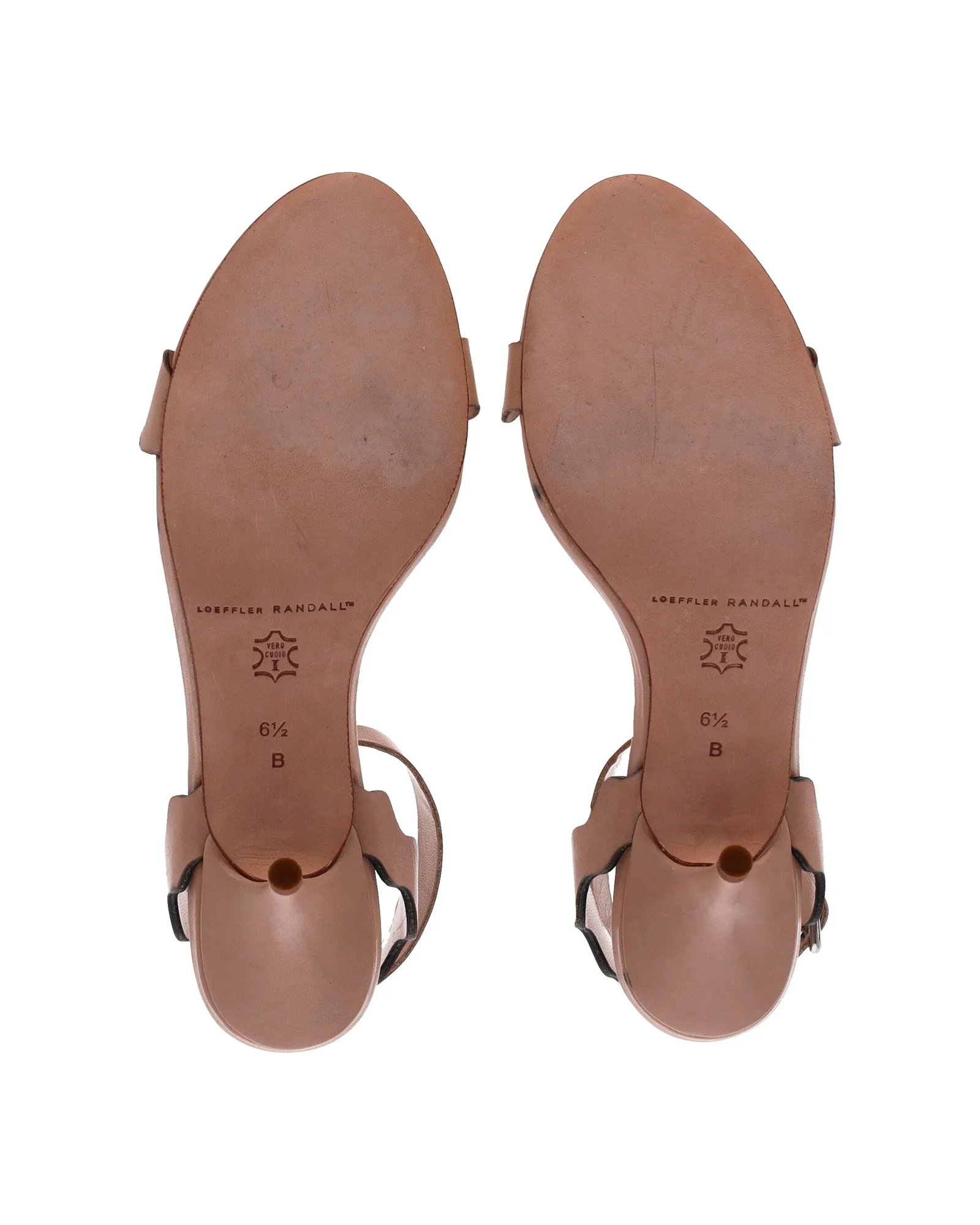 Loeffler Randall Reina Kitten Heel Sandals in Beige Leather