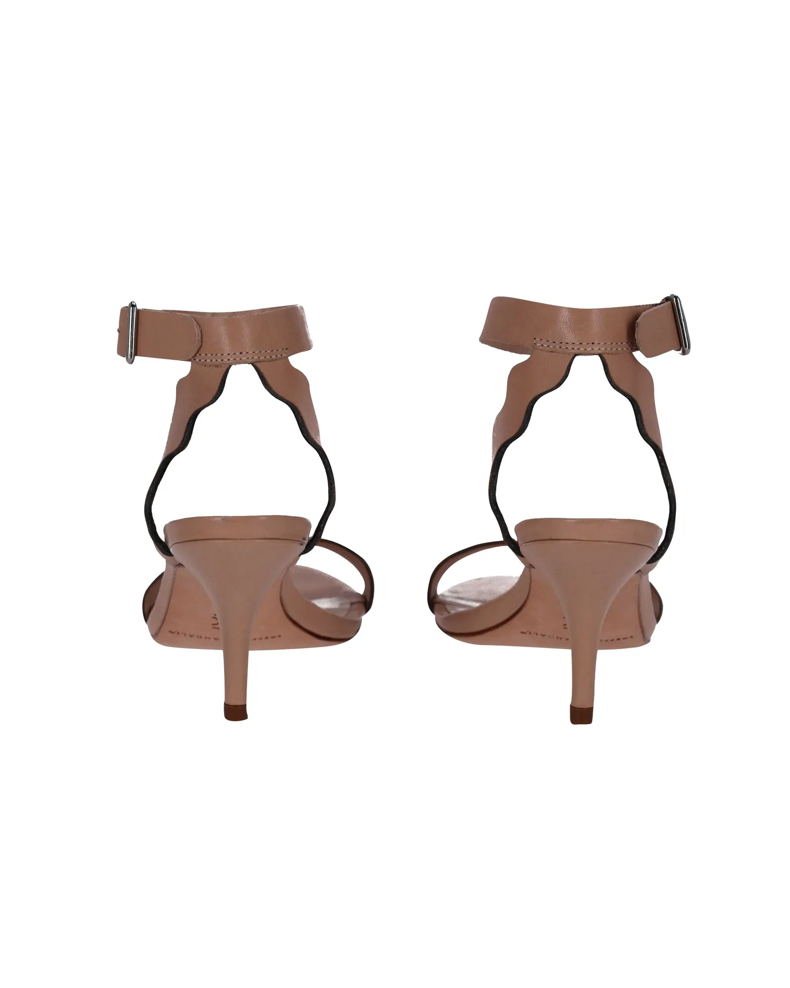 Loeffler Randall Reina Kitten Heel Sandals in Beige Leather