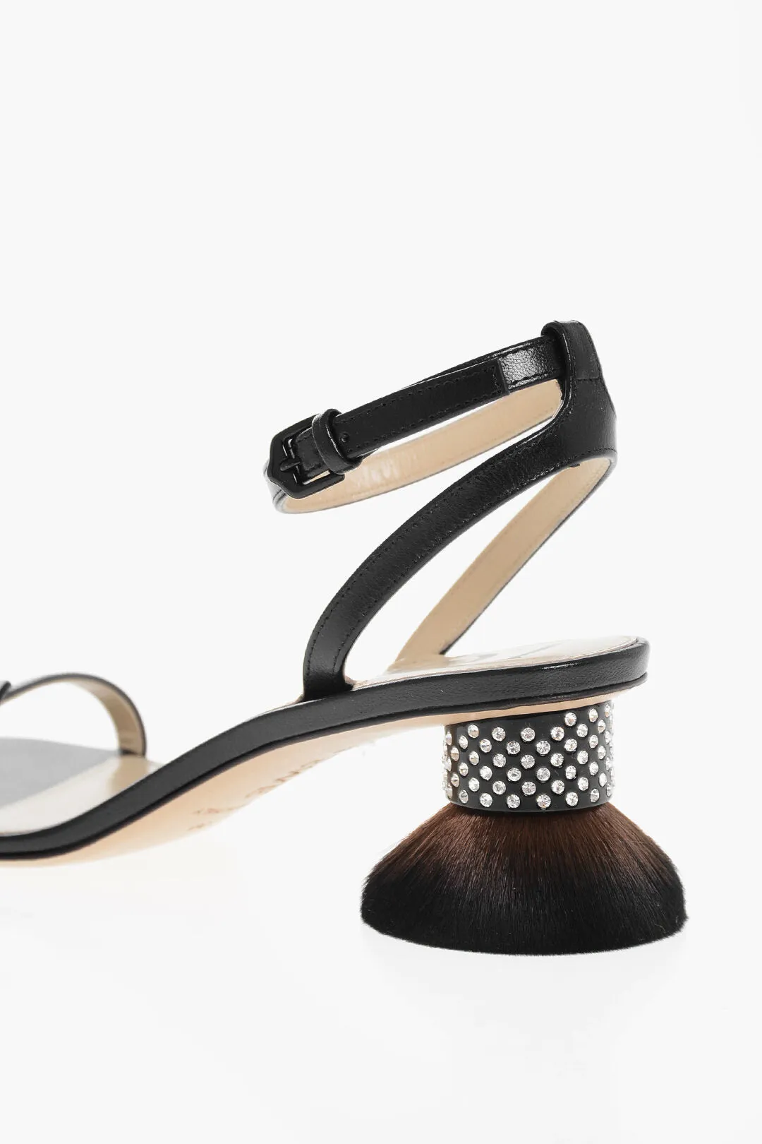 Loewe Leather Petal Brush Sandals With Design Heel 6Cm