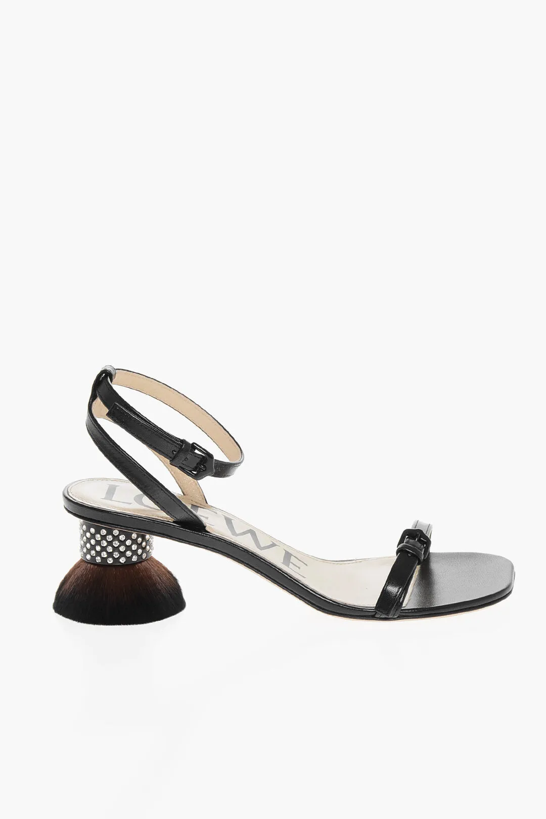 Loewe Leather Petal Brush Sandals With Design Heel 6Cm