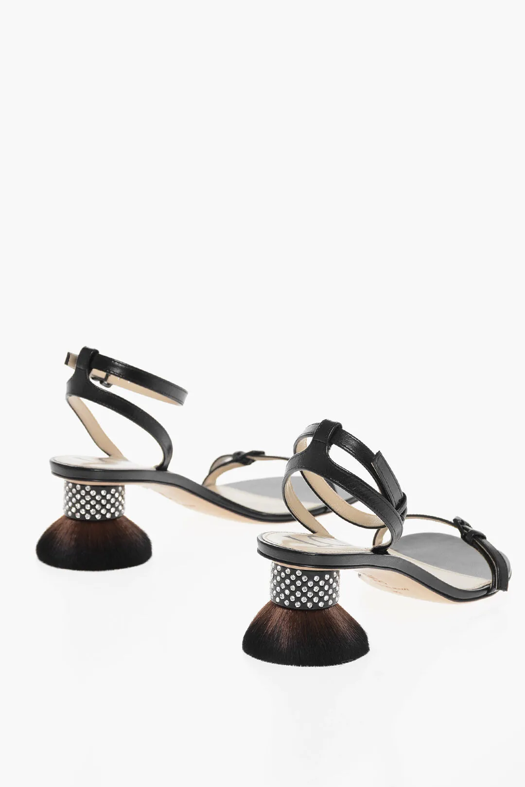 Loewe Leather Petal Brush Sandals With Design Heel 6Cm