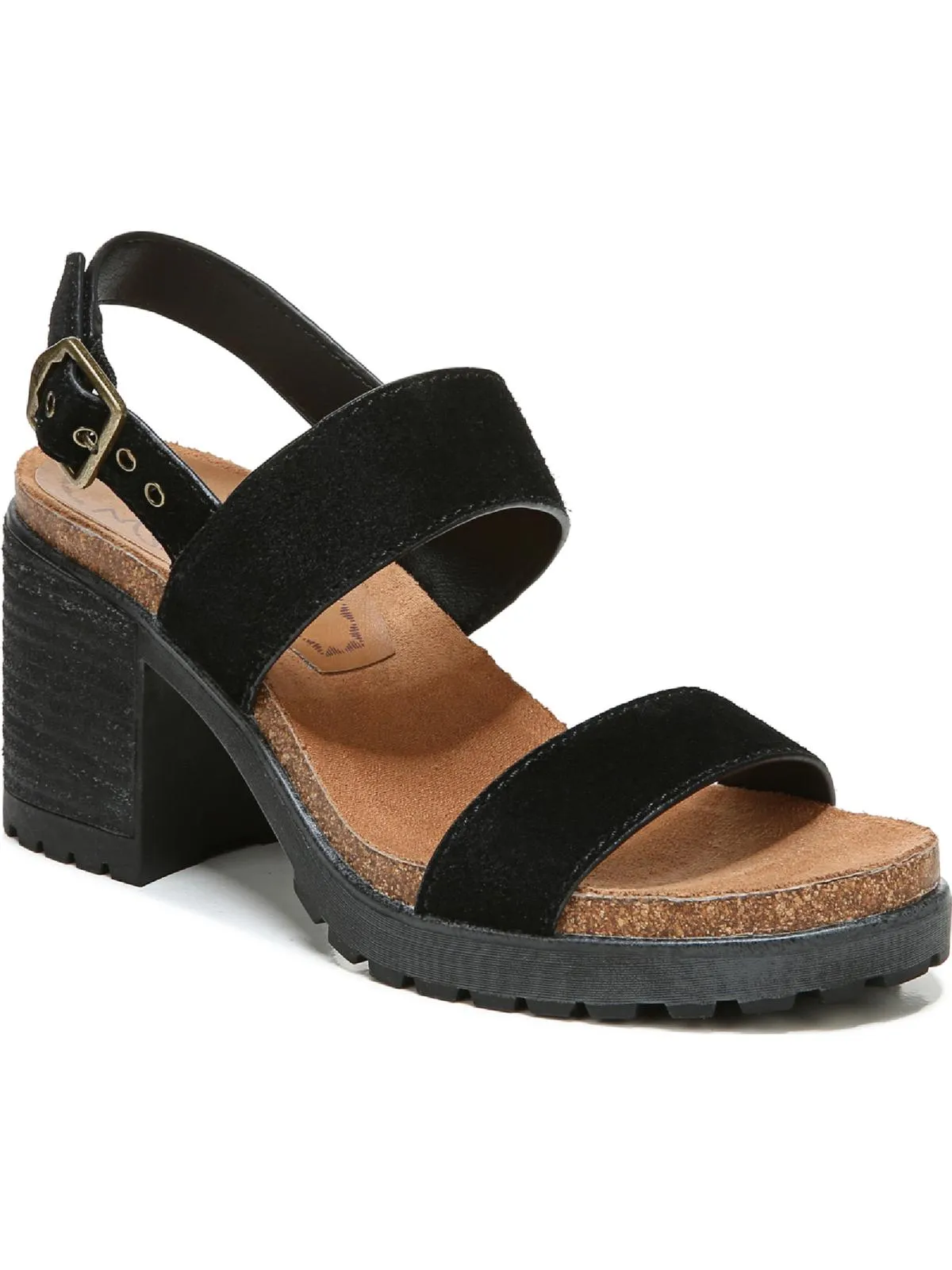 Lola  Womens Suede Slingback Block Heel
