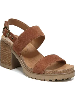 Lola  Womens Suede Slingback Block Heel