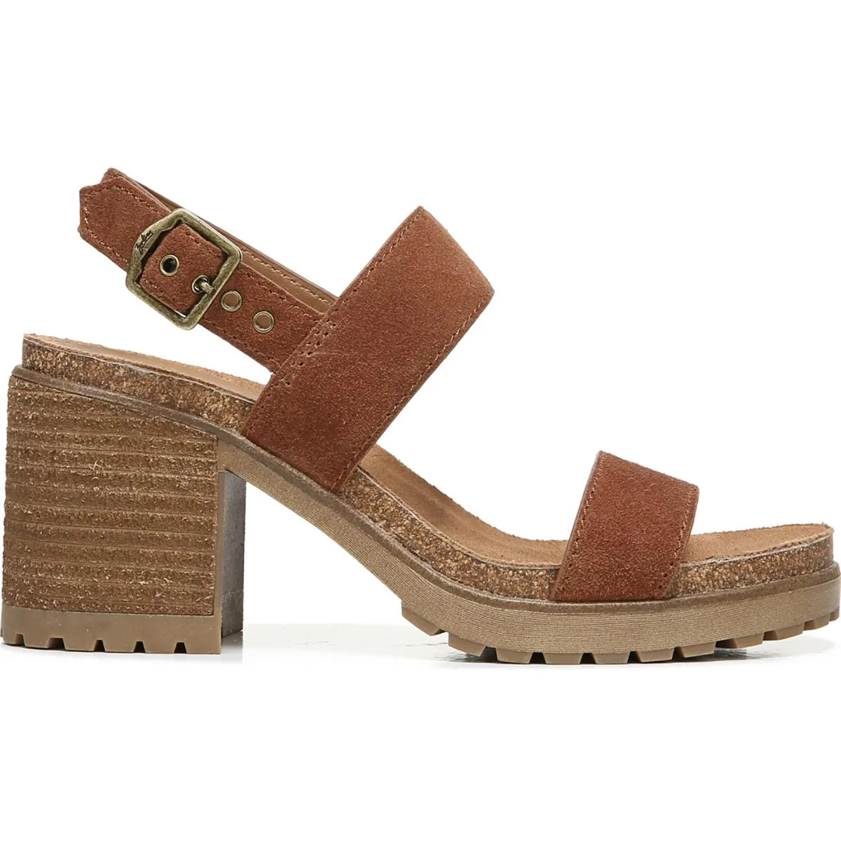 Lola  Womens Suede Slingback Block Heel