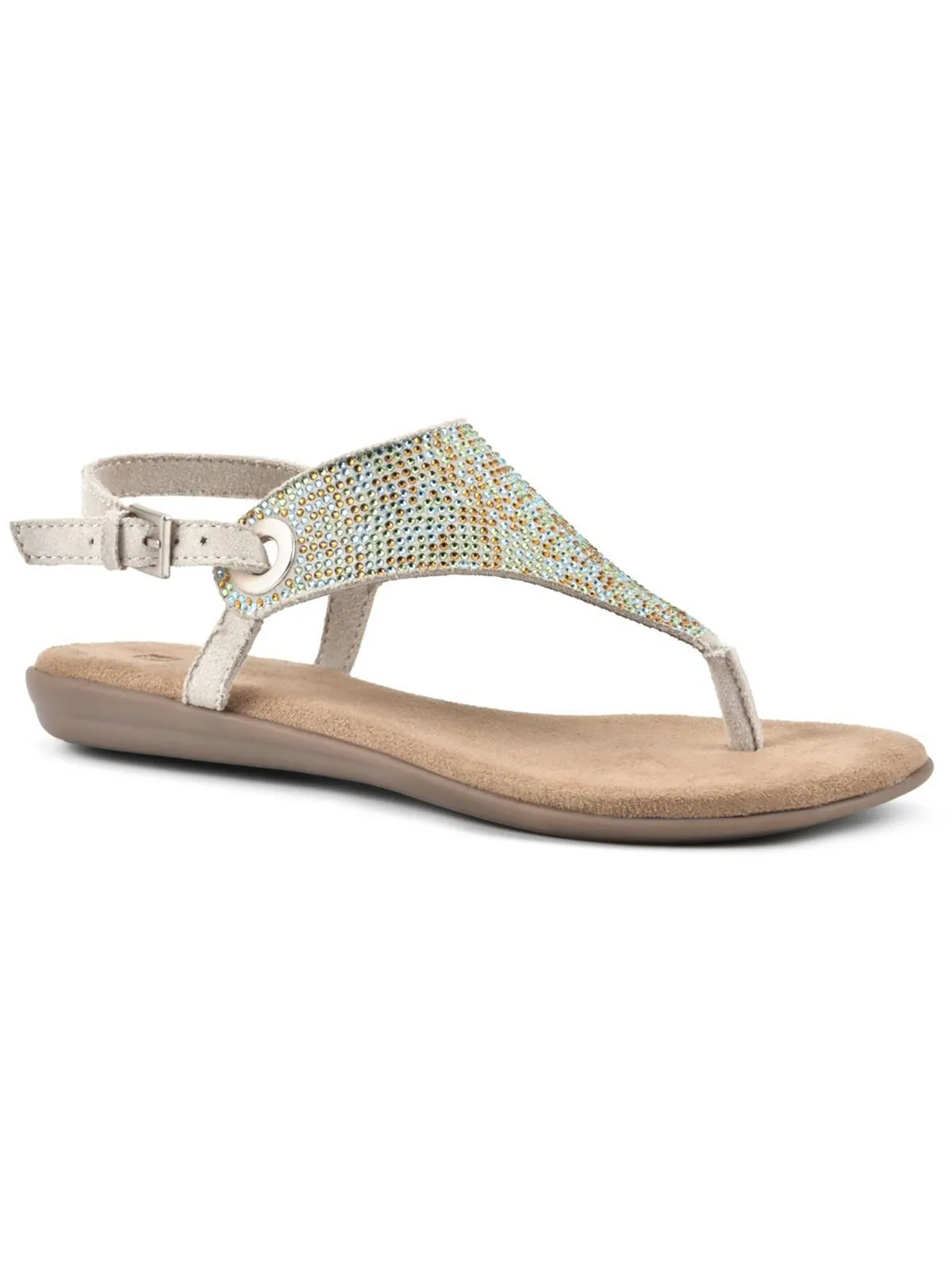 London 2 Womens Rhinestone Slingback Sandals