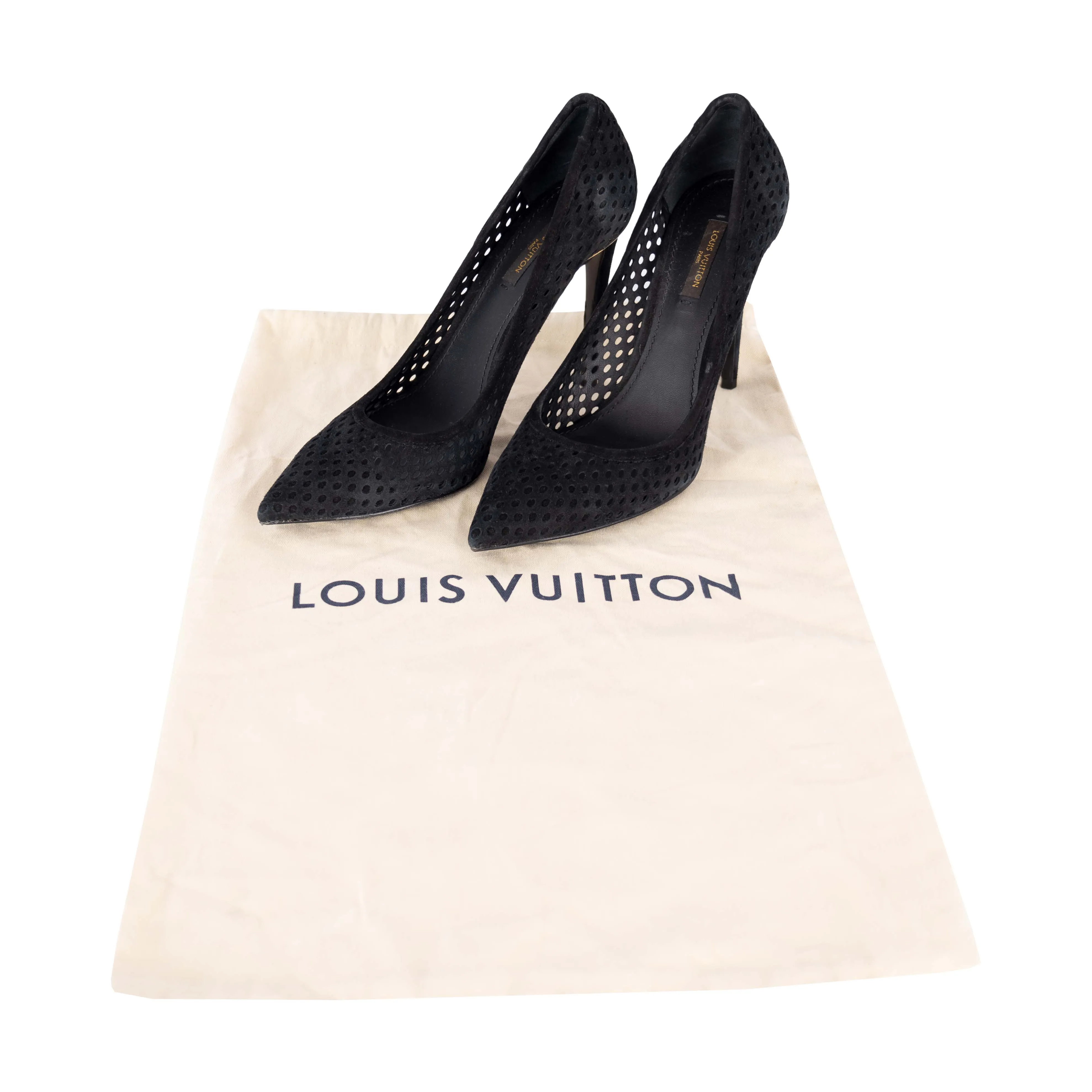 Louis Vuitton Perforated Suede Eyeline Pumps - '10s