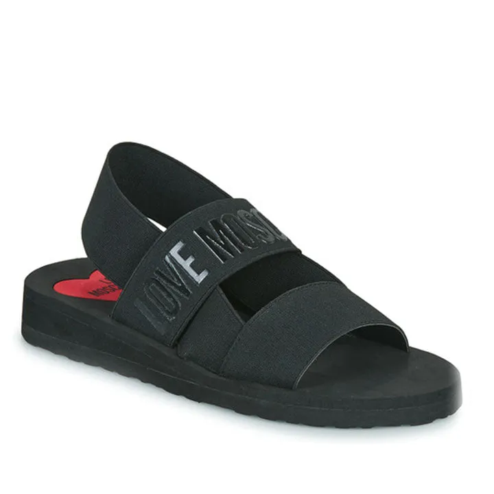 LOVE MOSCHINO SOFT BLACK SANDALS