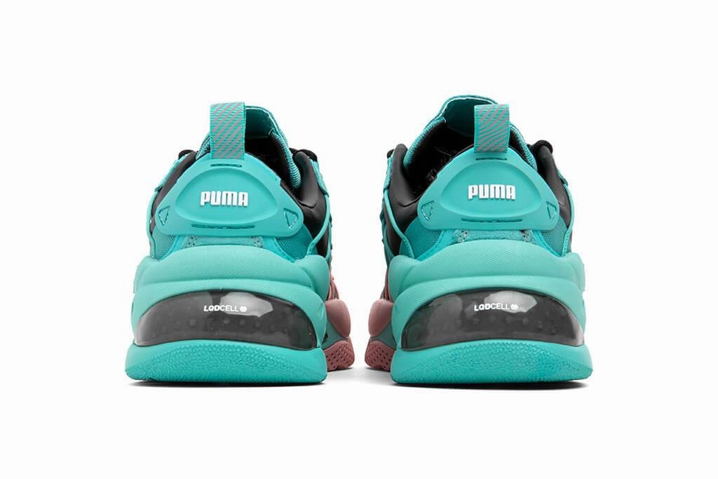 LQD Cell Omega Manga Cult - Bridal Rose-Blue Turquoise Puma Stripe Logo Trainers