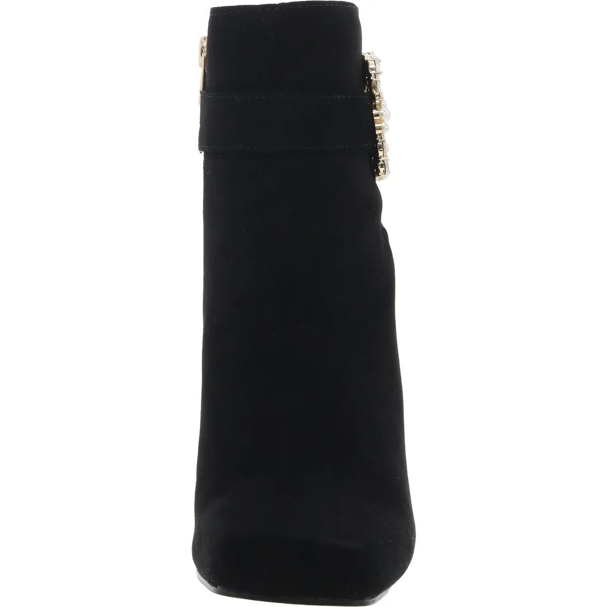 Luminna Womens Suede Rhinestone Booties