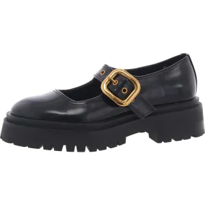Lyndon Womens Buckle Leather Mary Janes