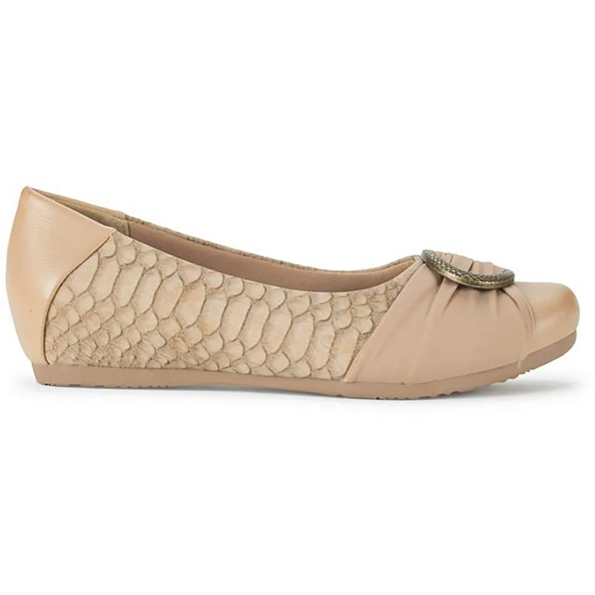Mabely Womens Faux Leather Embellished Ballet Flats