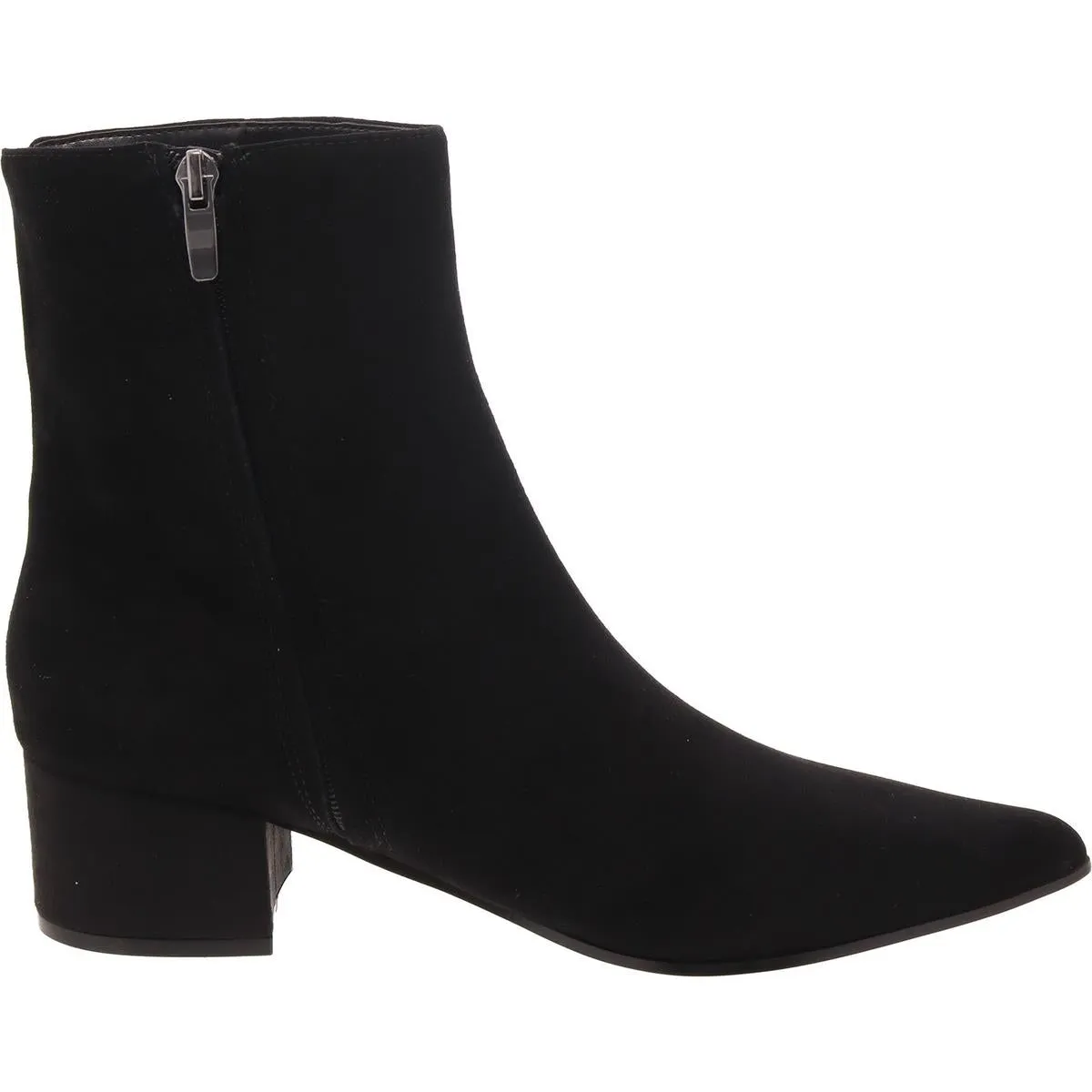 Maribu Womens Pointed Toe Block Heel Ankle Boots