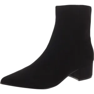 Maribu Womens Pointed Toe Block Heel Ankle Boots