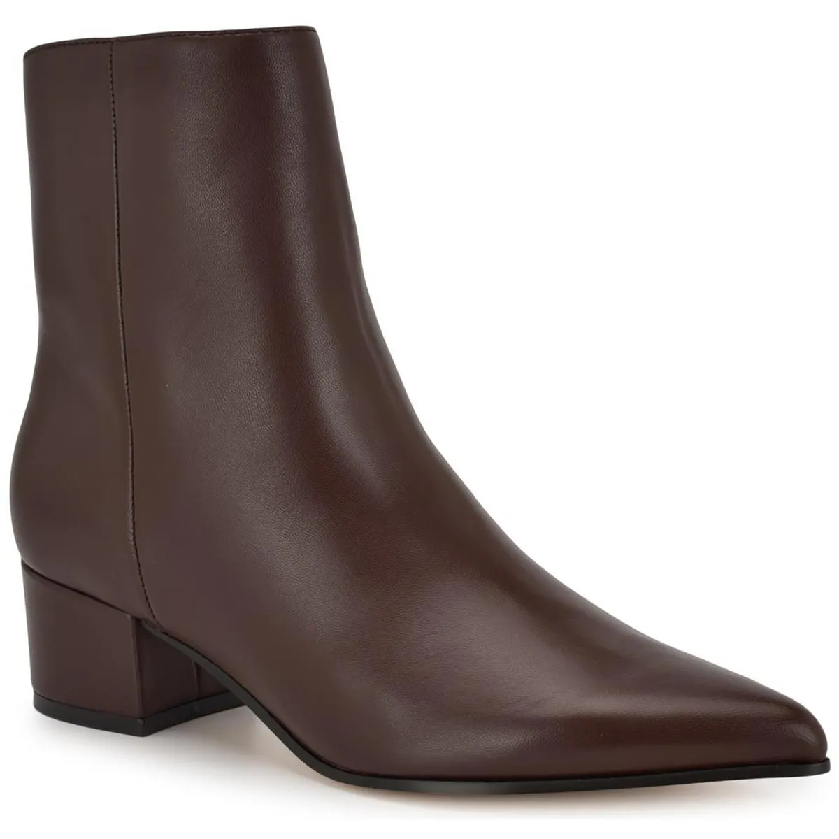 Maribu Womens Pointed Toe Block Heel Ankle Boots