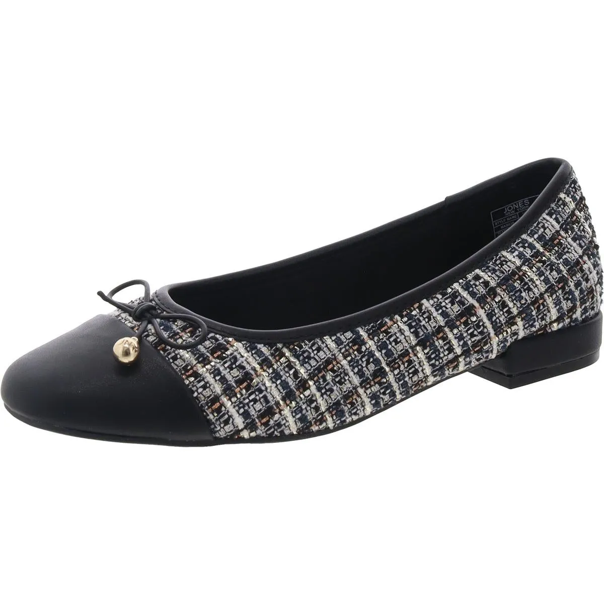 Marios Womens Toe Cap Man Made Ballet Flats