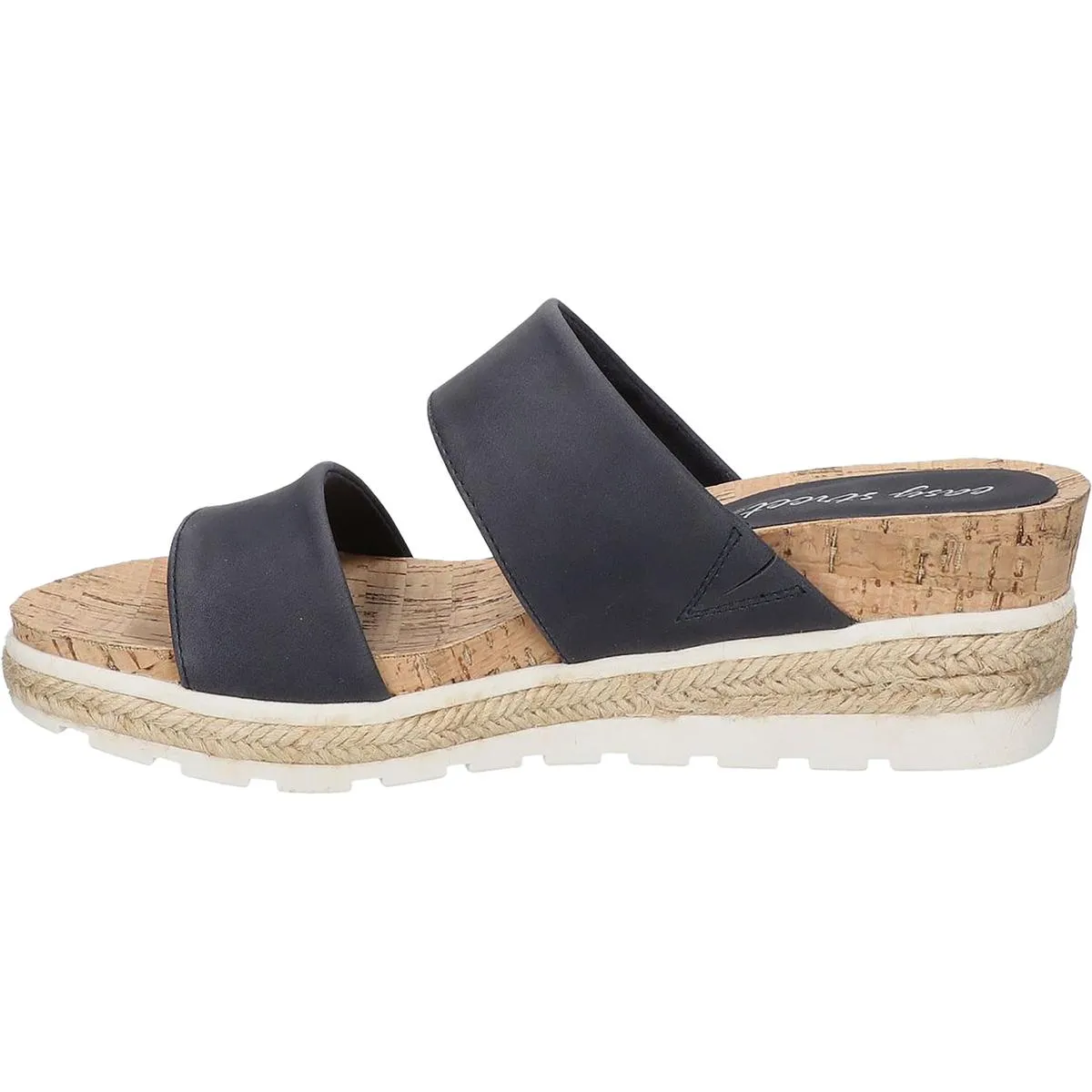 Maryann Womens Faux Leather Slip On Wedge Heels