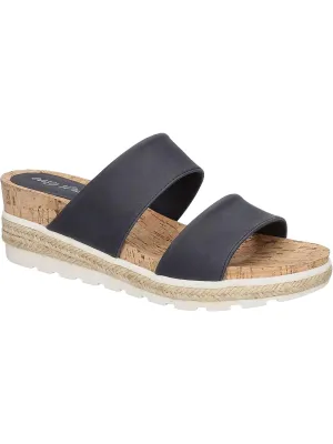 Maryann Womens Faux Leather Slip On Wedge Heels