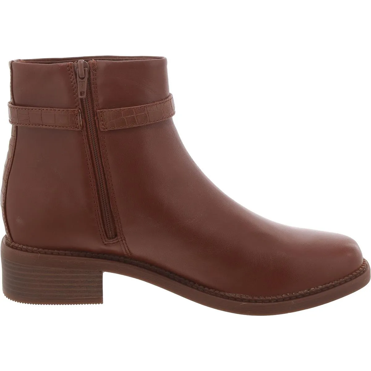Maye Grace Womens Zipper Block Heel Ankle Boots