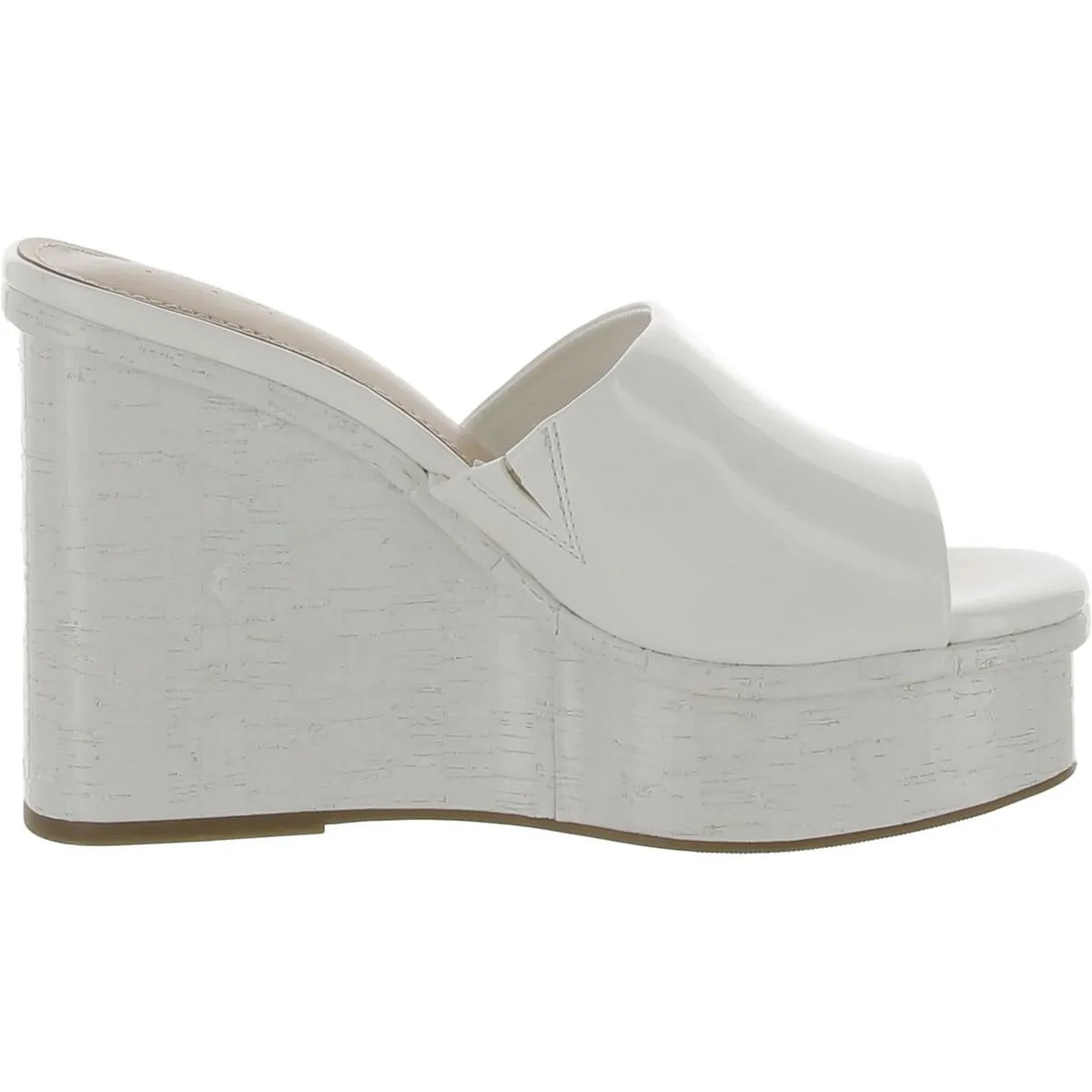 Melinaa Womens Patent Peep-Toe Platform Sandals