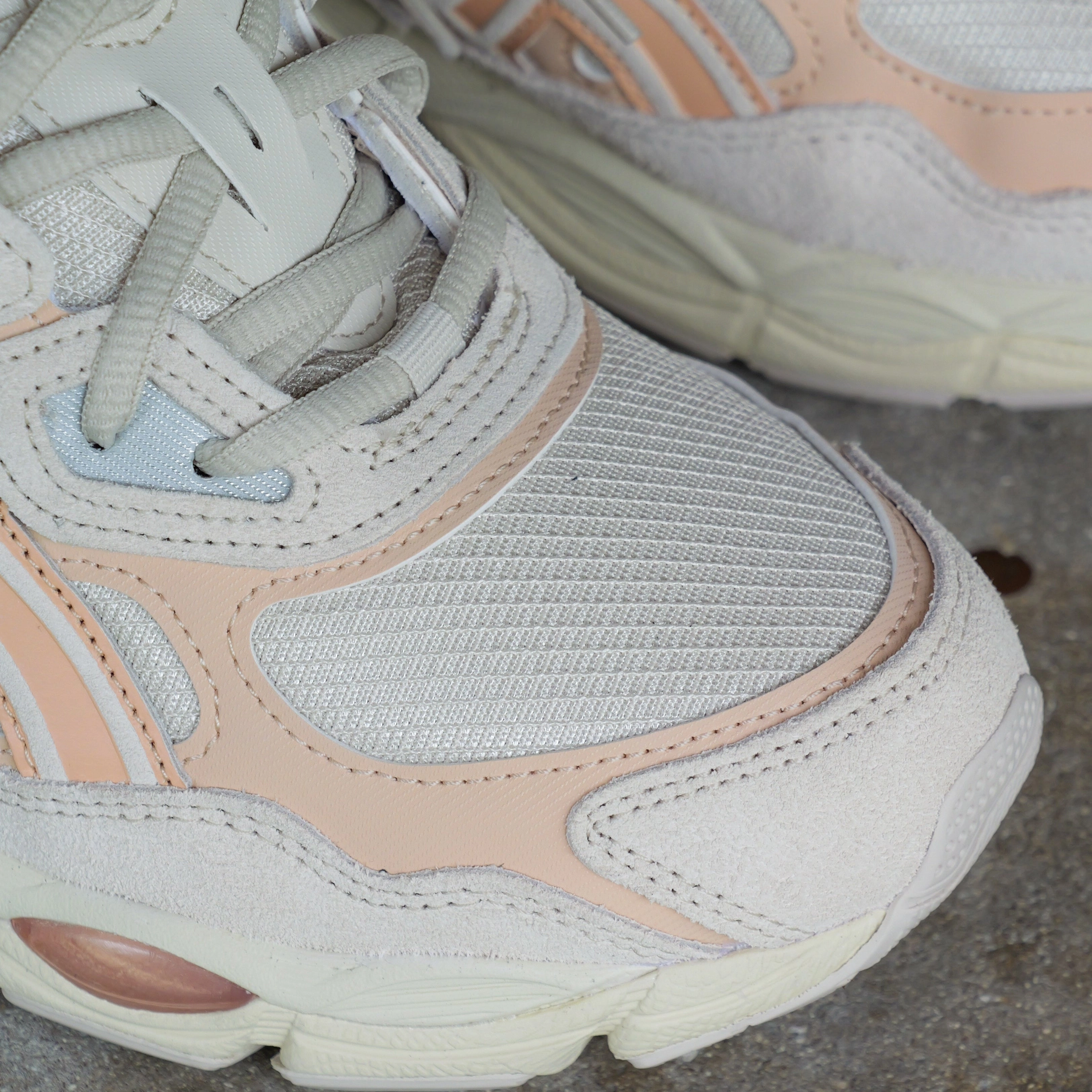 Mens Asics Gel-NYC (Oatmeal/Bisque) running shoe close-up shots