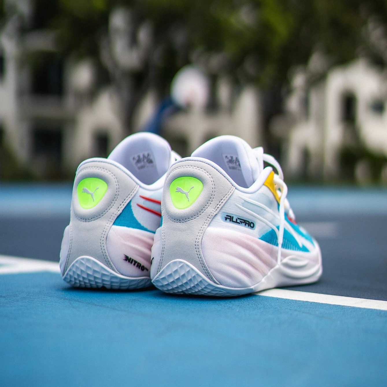 Mens Puma All-Pro Nitro (White/Multi) Puma athletic shoe visuals