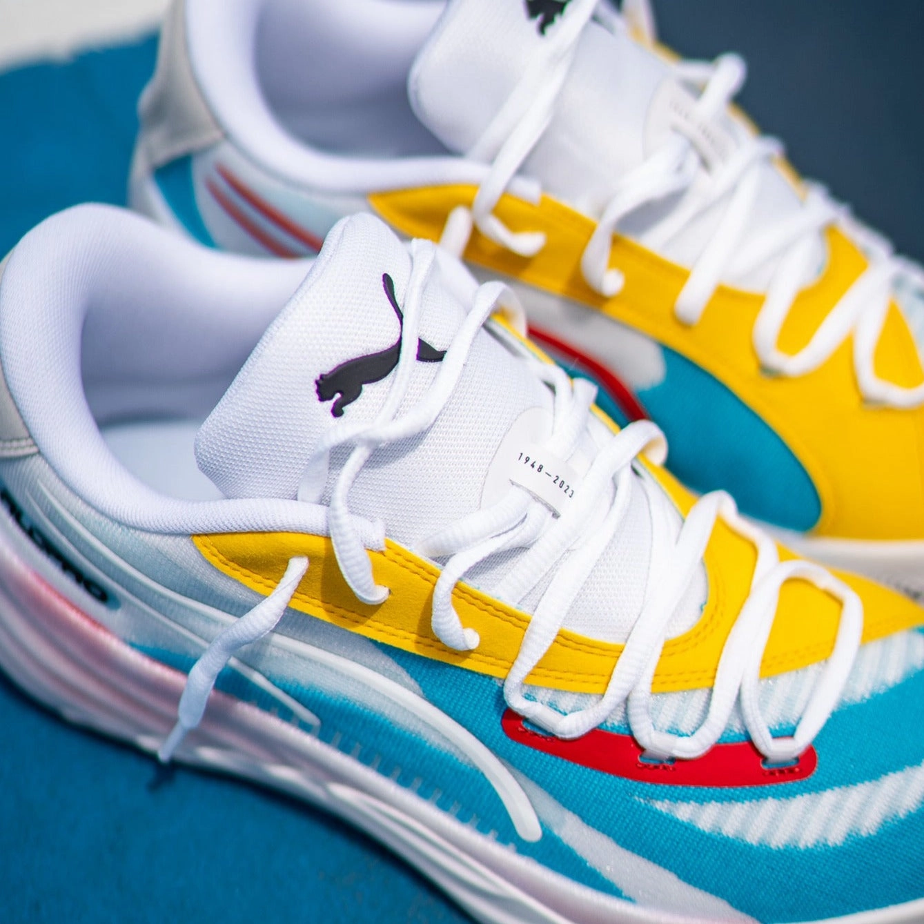Mens Puma All-Pro Nitro (White/Multi) Puma athletic shoe visuals