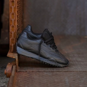 Mens Puma Blacktop Rider Leather (Black/Shadow Grey) Puma trendy footwear styles
