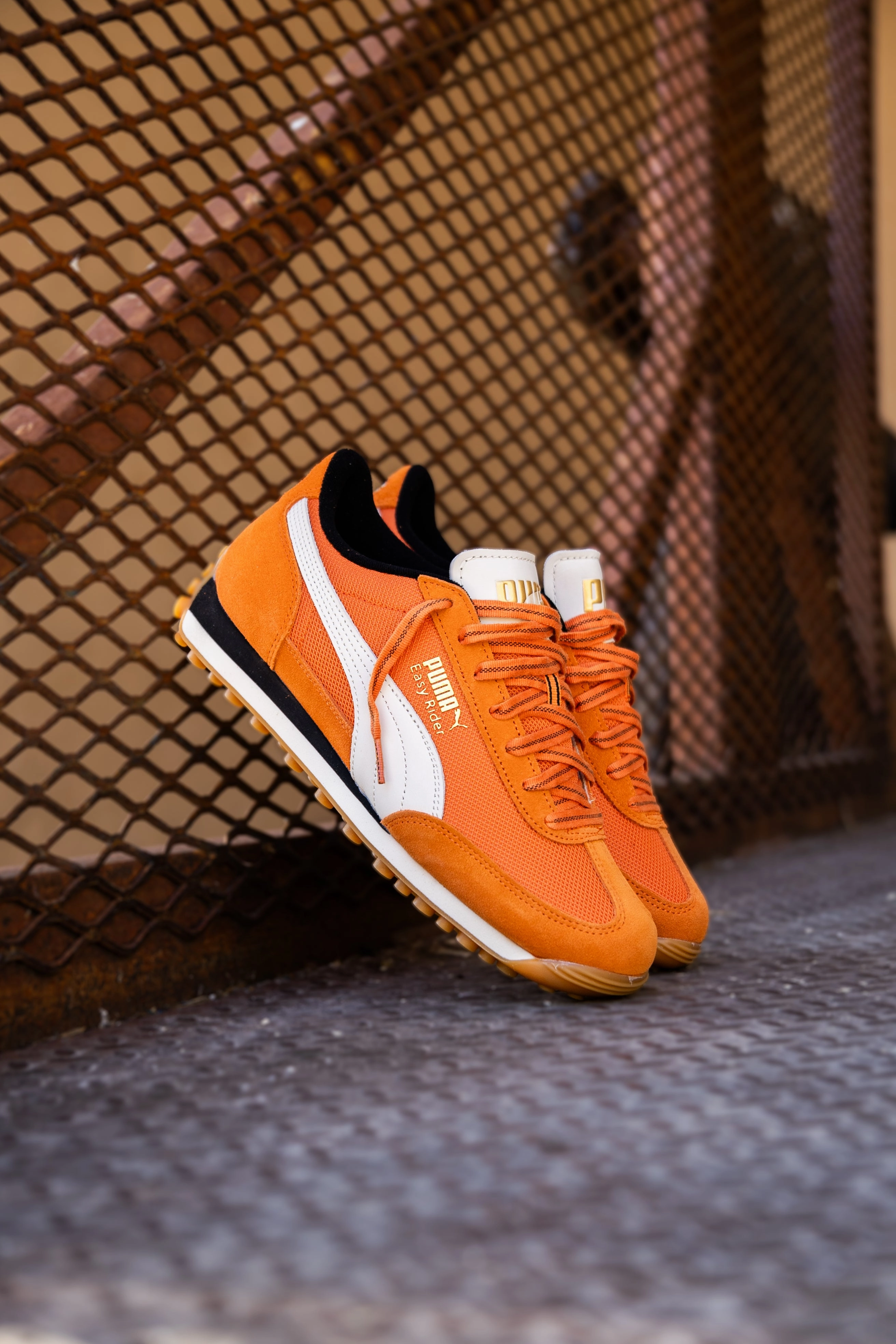 Mens Puma Easy Rider Footie (Maple Syrup/Warm White) Puma athletic shoe visuals