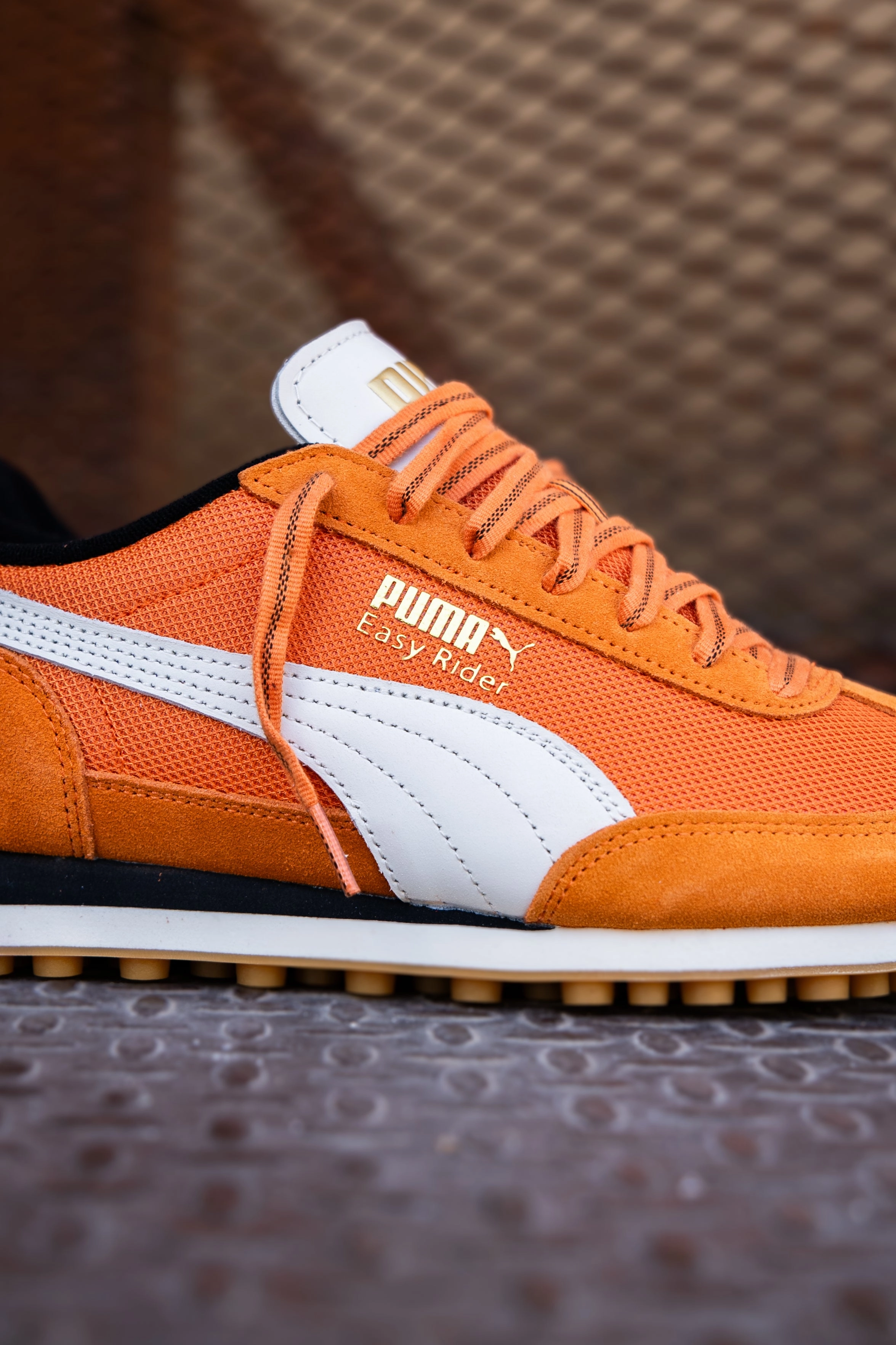 Mens Puma Easy Rider Footie (Maple Syrup/Warm White) Puma athletic shoe visuals