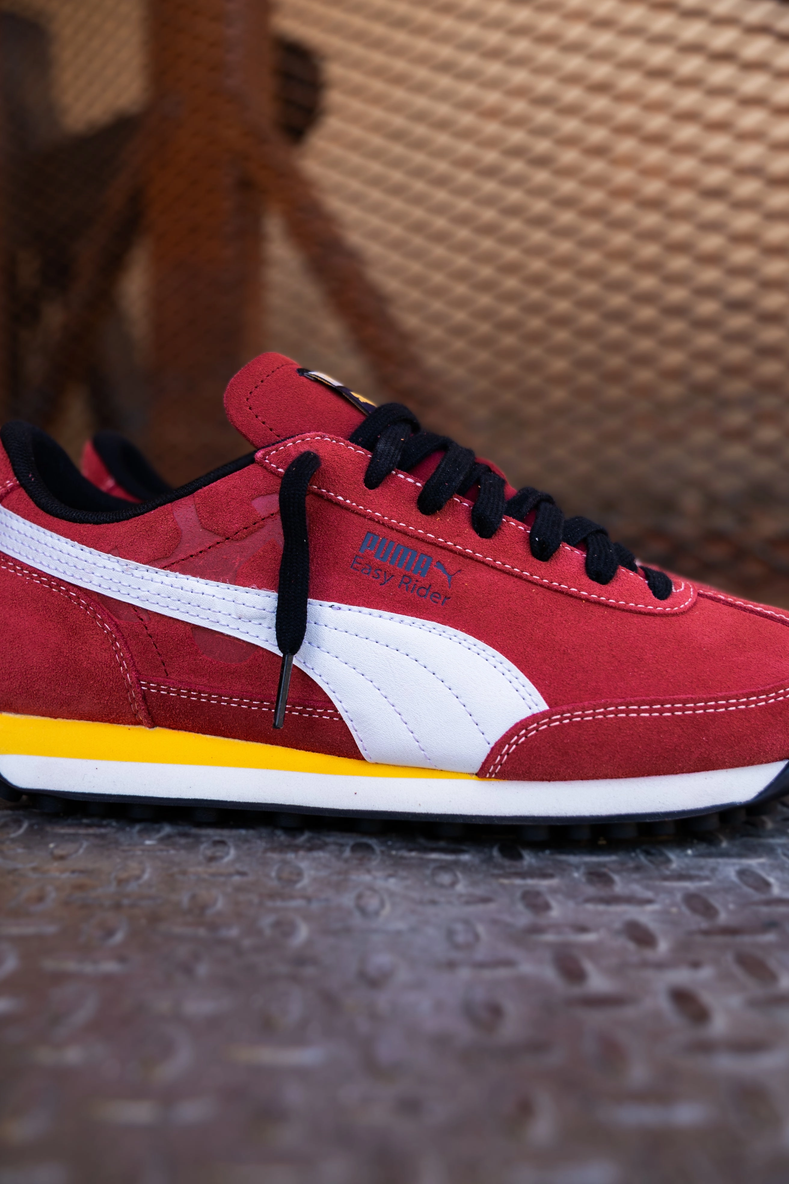 Mens Puma Easy Rider Road To Unity (Dark Crimson/Puma White) Puma athletic shoe visuals