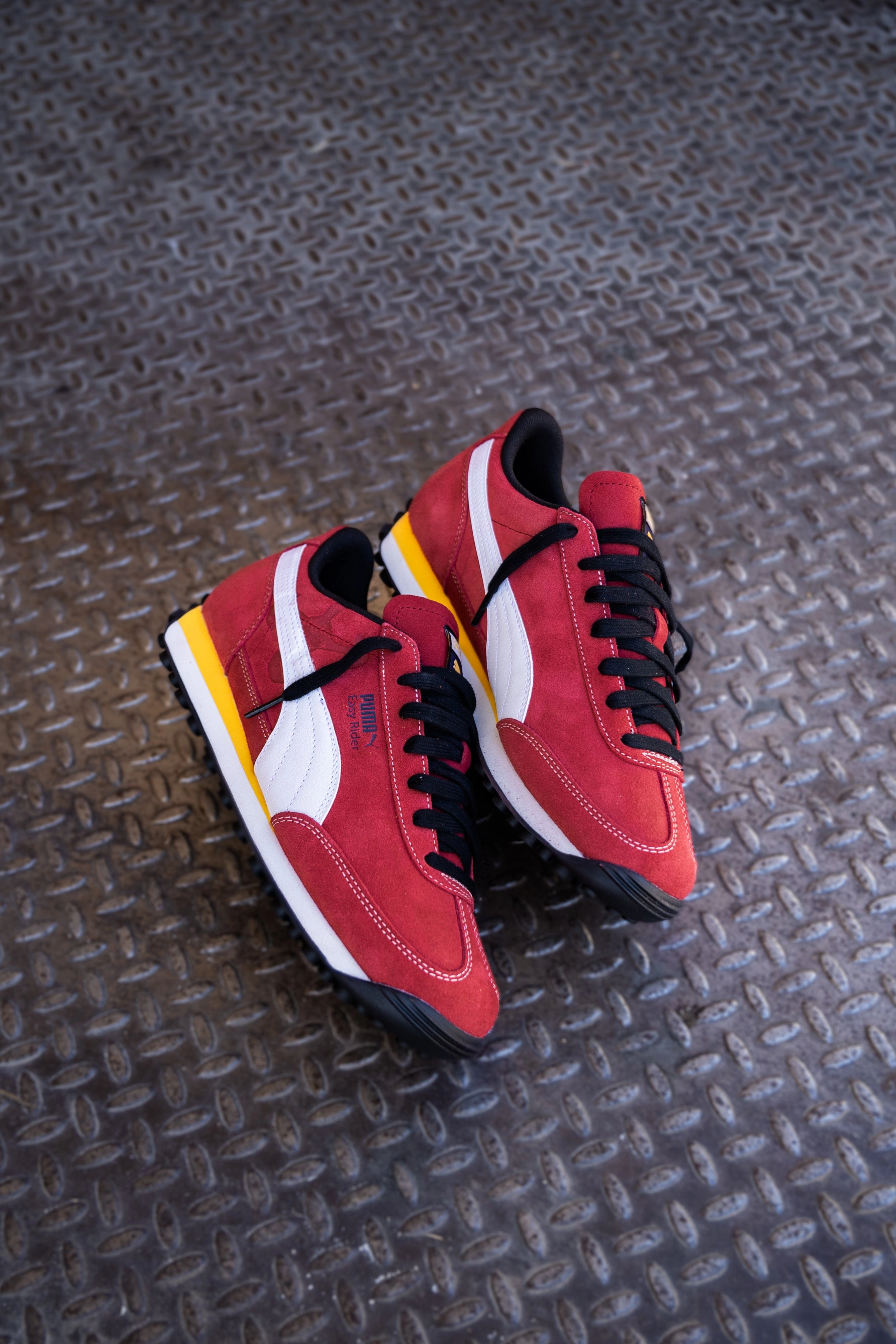 Mens Puma Easy Rider Road To Unity (Dark Crimson/Puma White) Puma athletic shoe visuals