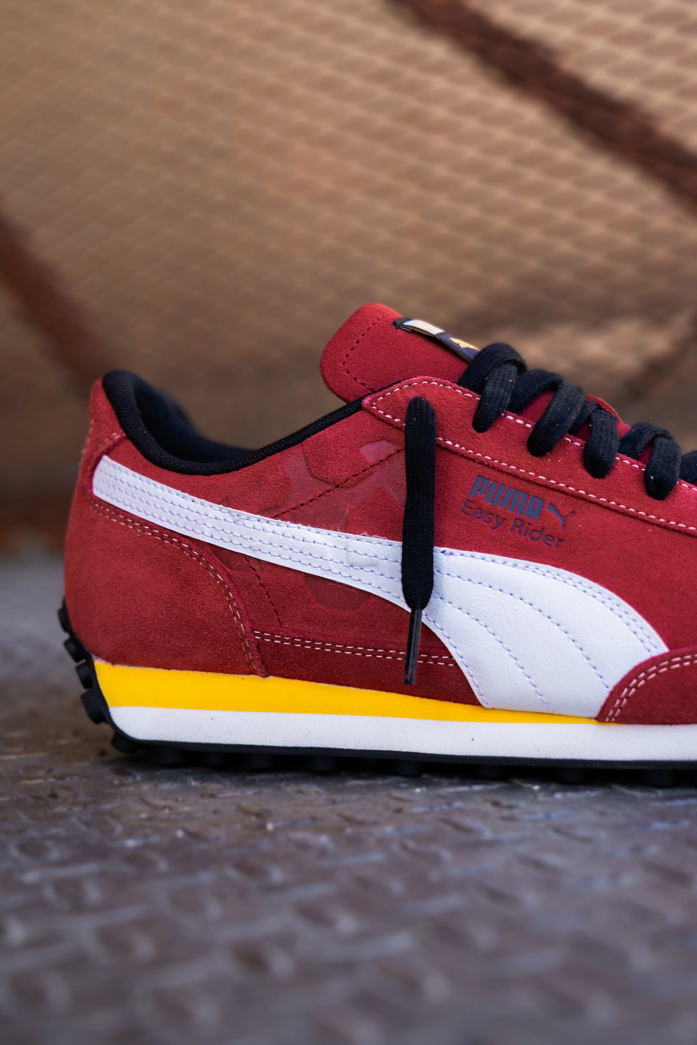 Mens Puma Easy Rider Road To Unity (Dark Crimson/Puma White) Puma athletic shoe visuals