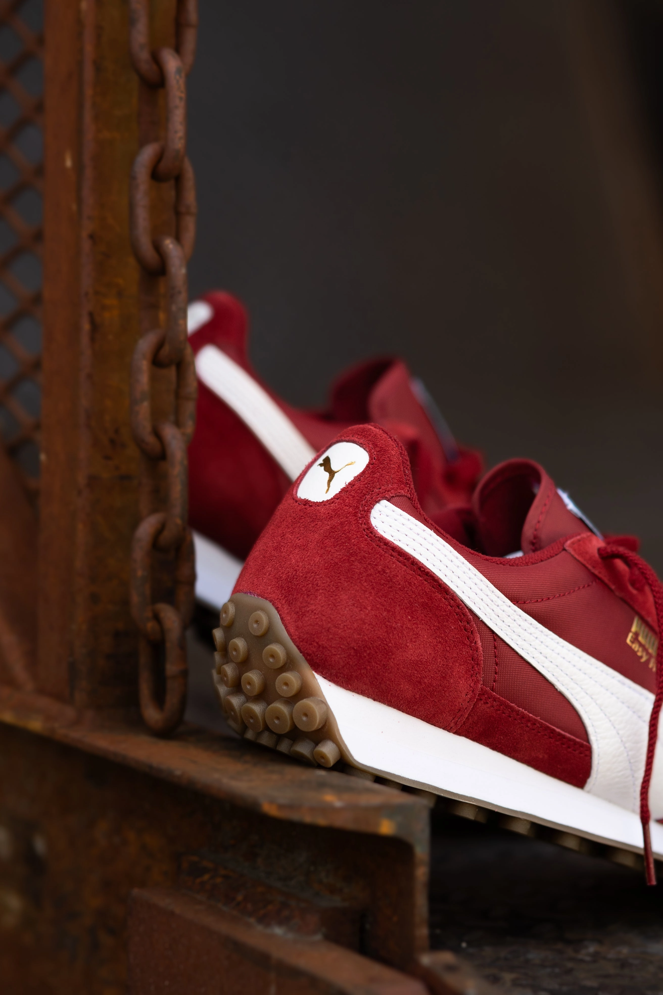 Mens Puma Easy Rider Vintage (Intense Red/Puma White) Puma athletic shoe visuals