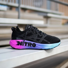 Mens Puma ForeverRun Nitro Sunset (Black/Luminous Blue) Puma trendy footwear styles