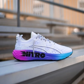 Mens Puma ForeverRun Nitro Sunset (White/Luminous Blue) Puma trendy footwear styles