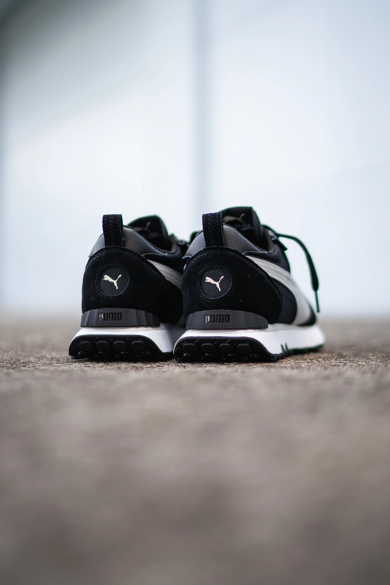 Mens Puma Rider FV Future Vintage (Black/Gray Violet) Puma athletic shoe visuals