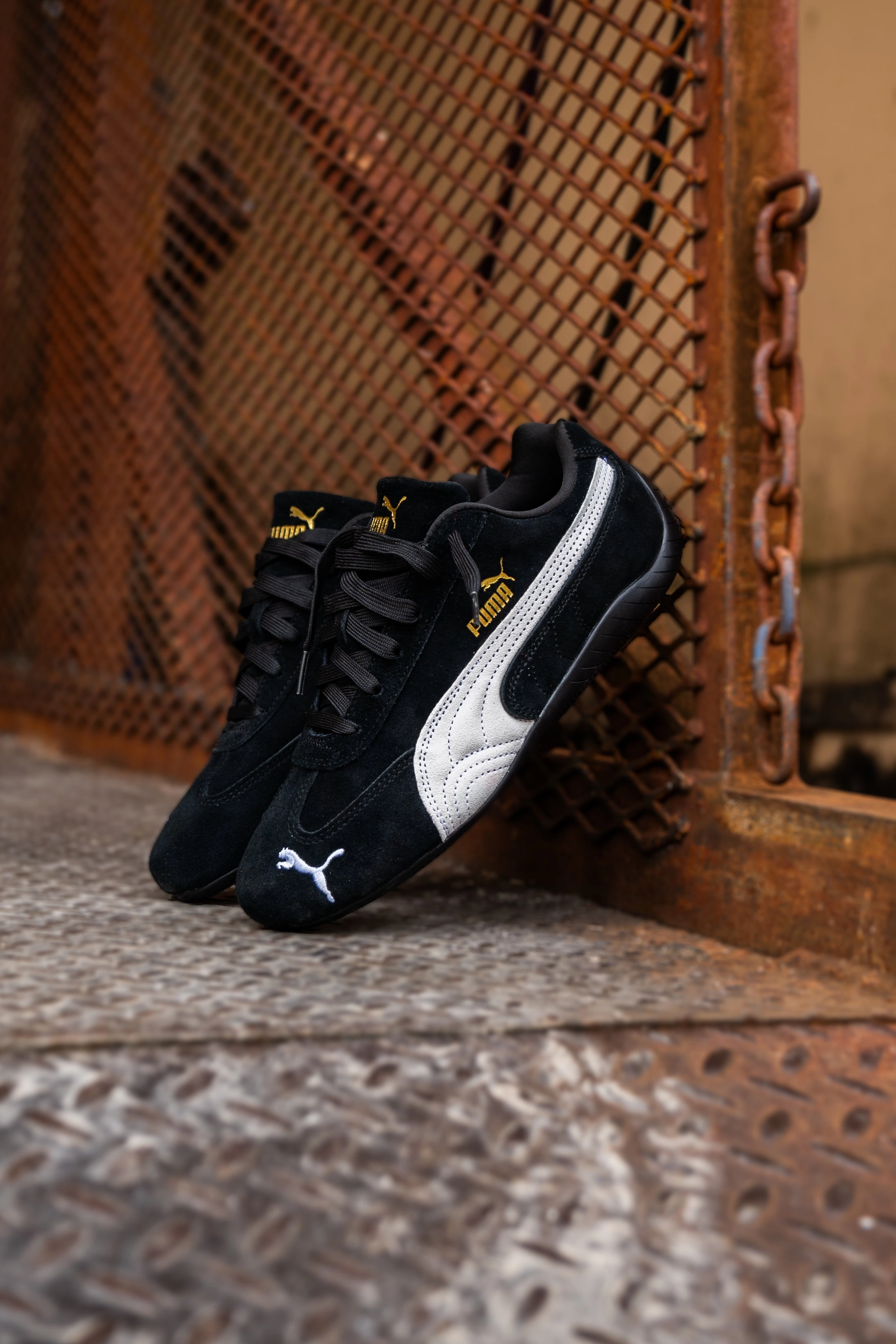 Mens Puma Speedcat OG (Puma Black/Puma White) Puma athletic shoe visuals