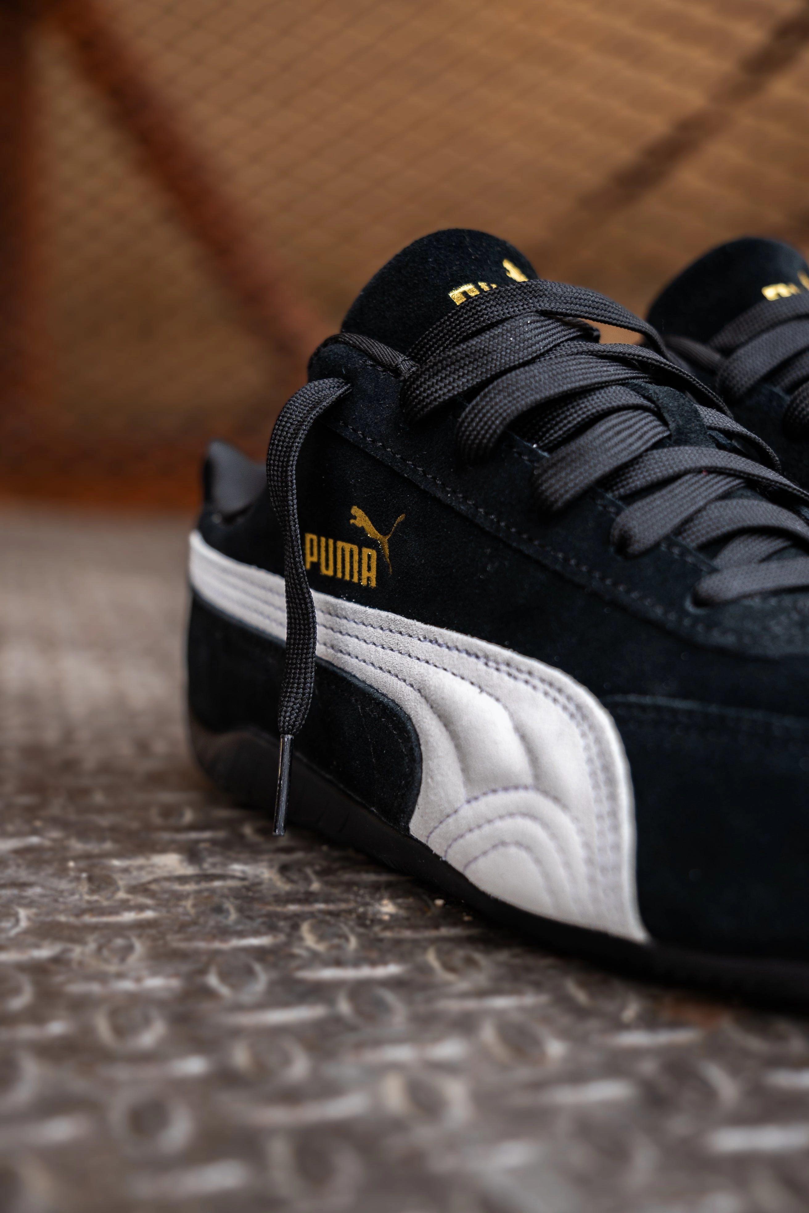 Mens Puma Speedcat OG (Puma Black/Puma White) Puma athletic shoe visuals