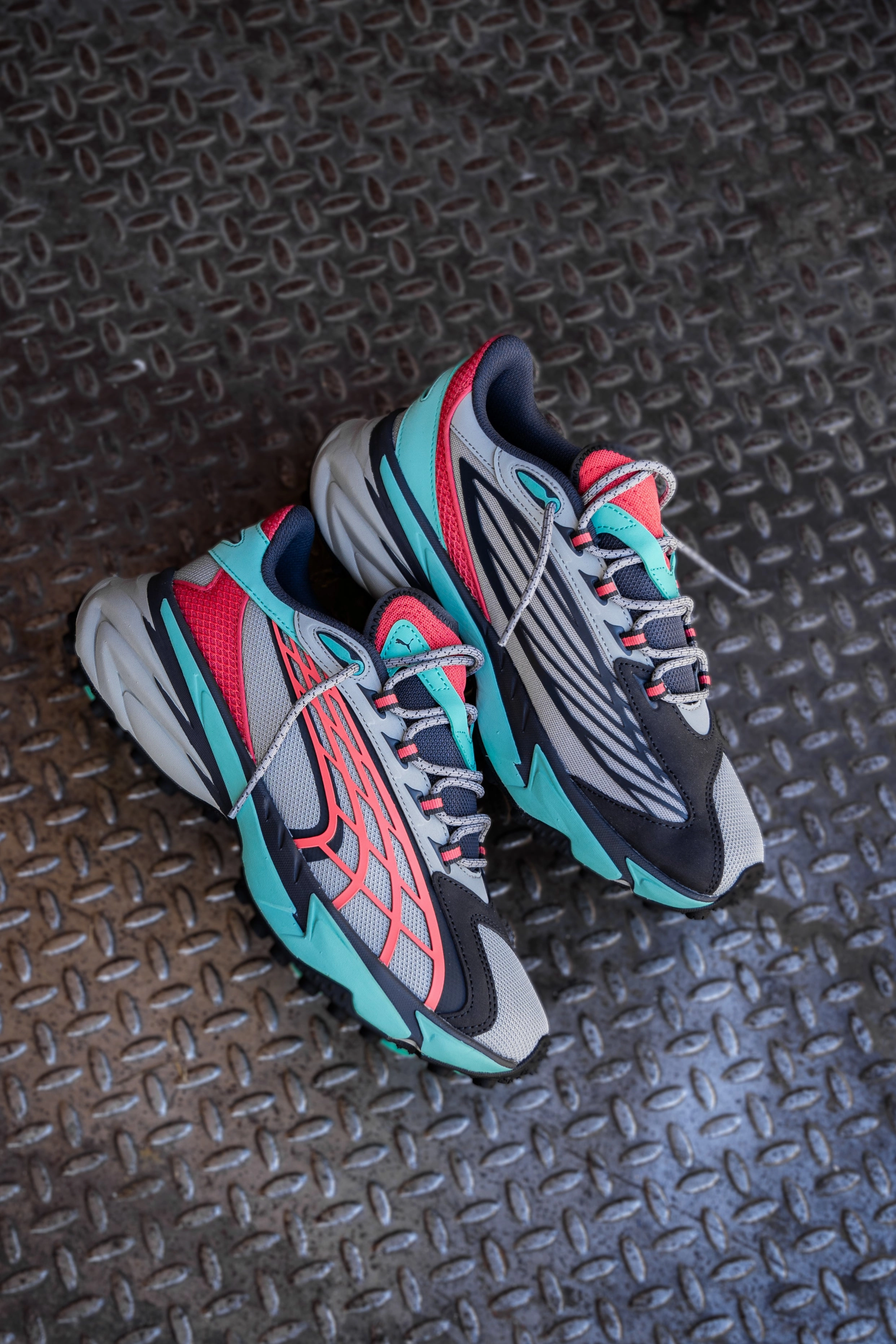 Mens Puma Spirex (Smokey Gray/Salmon) Puma athletic shoe visuals