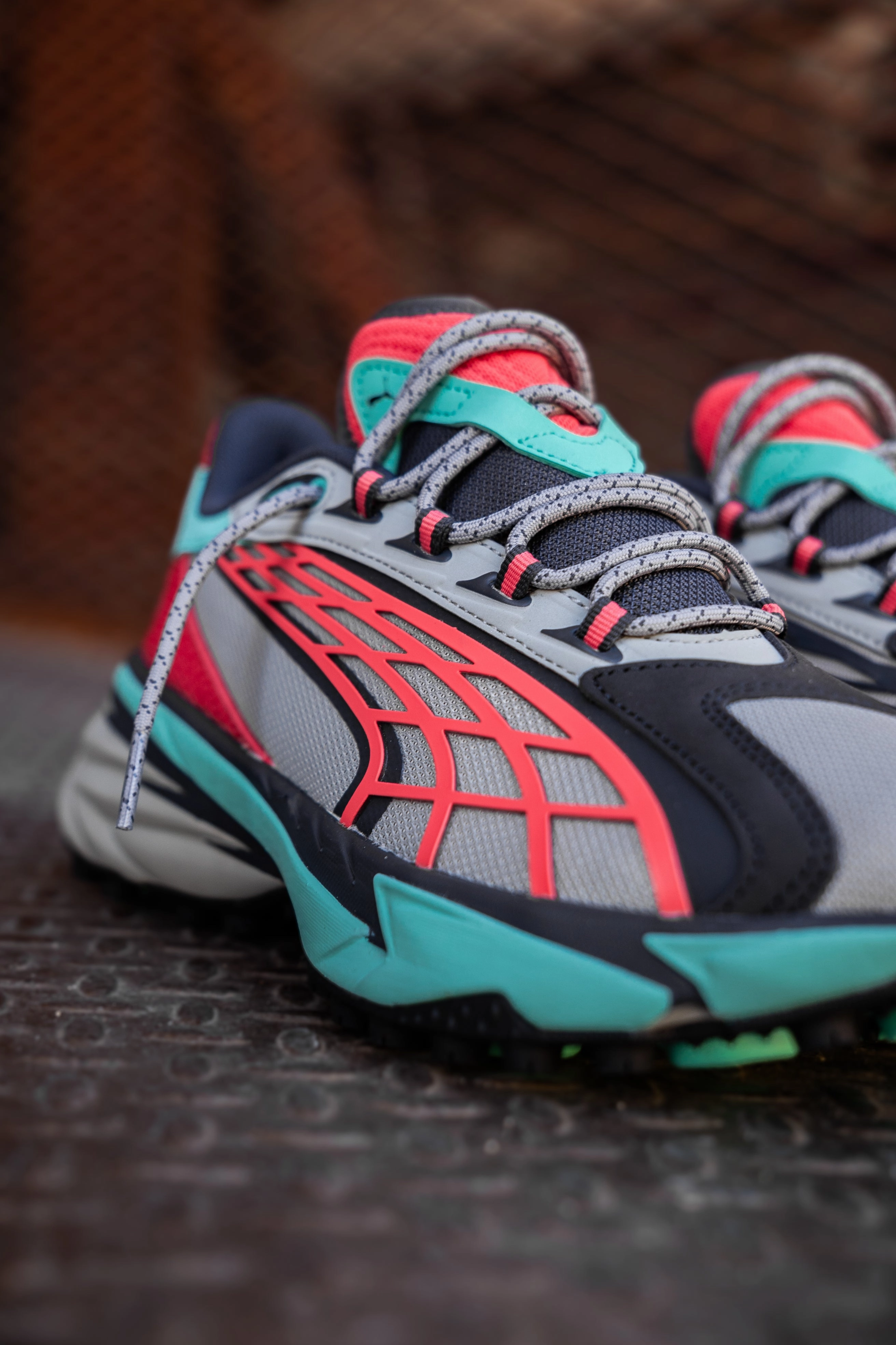 Mens Puma Spirex (Smokey Gray/Salmon) Puma athletic shoe visuals