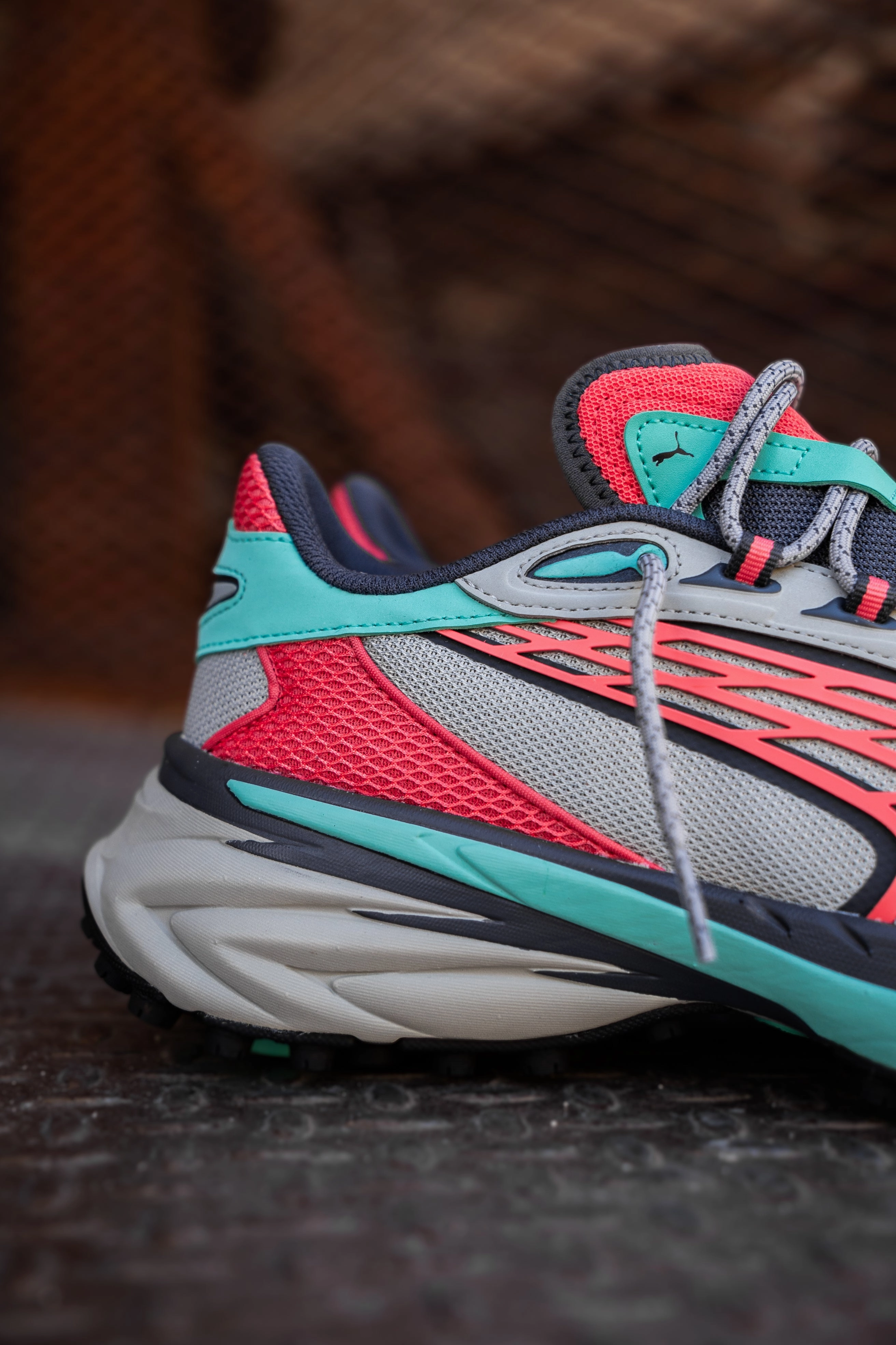 Mens Puma Spirex (Smokey Gray/Salmon) Puma athletic shoe visuals