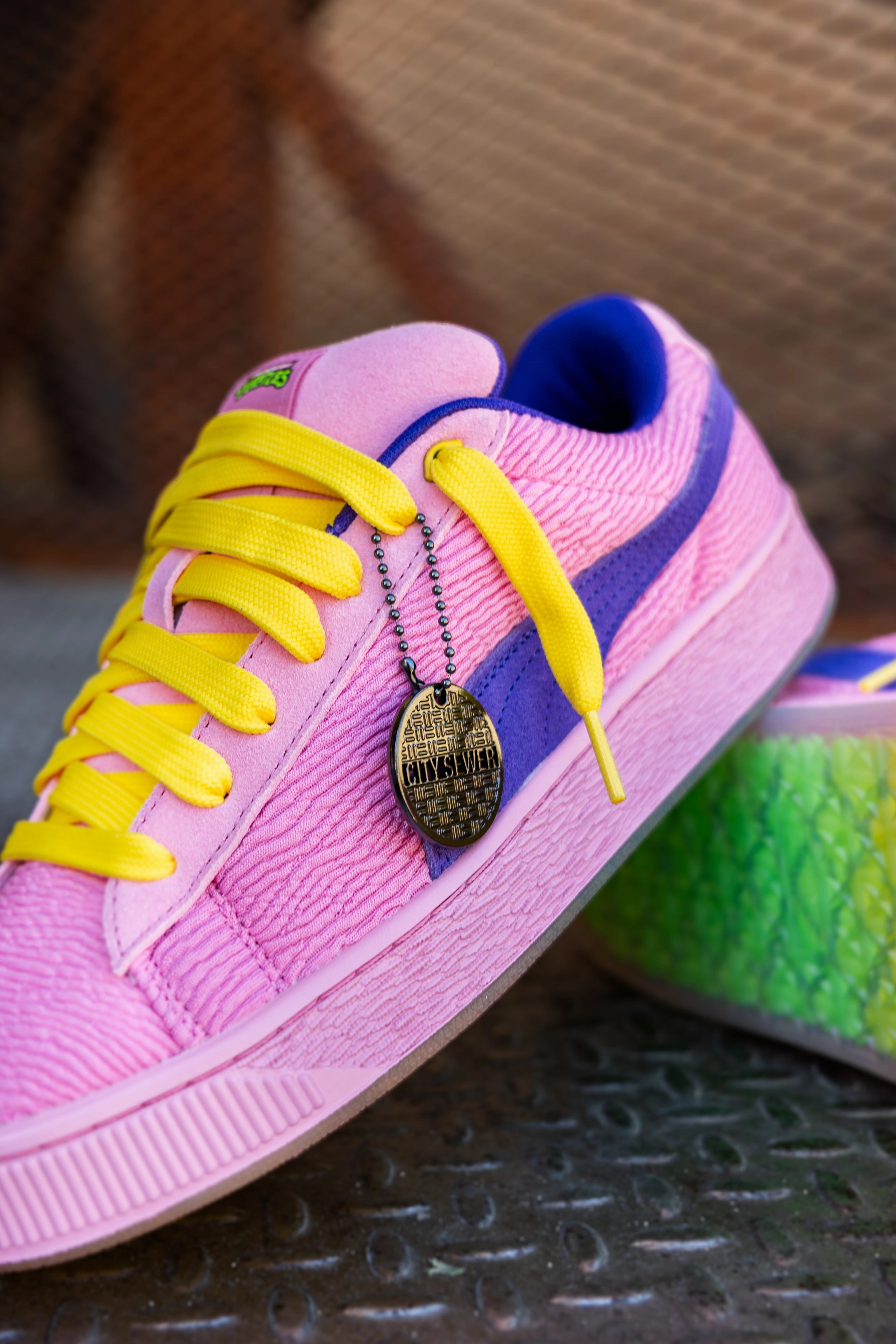 Mens Puma Suede XL Teenage Mutant Ninja Turtles (Mauved Out/Team Violet) Puma athletic shoe visuals