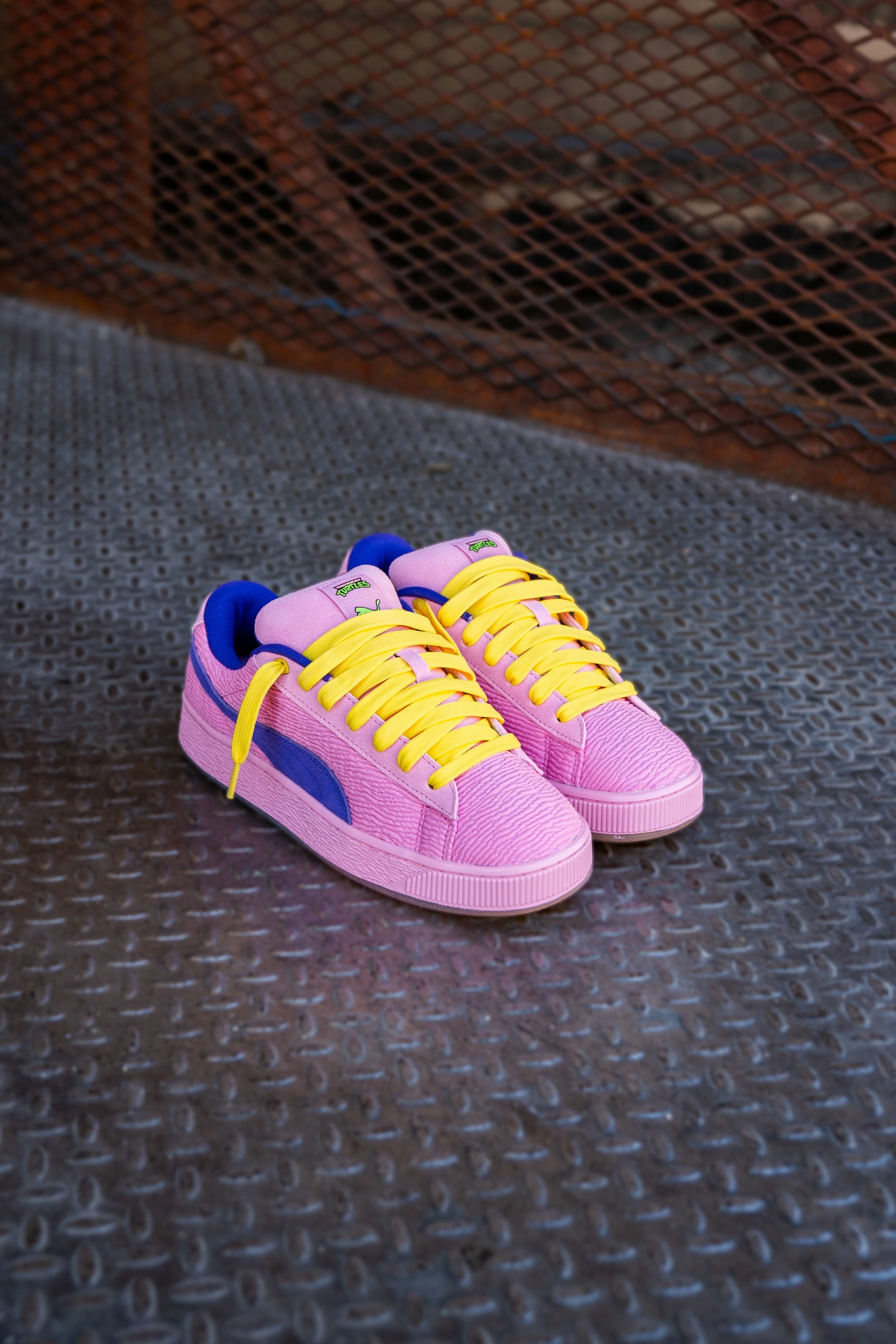 Mens Puma Suede XL Teenage Mutant Ninja Turtles (Mauved Out/Team Violet) Puma athletic shoe visuals
